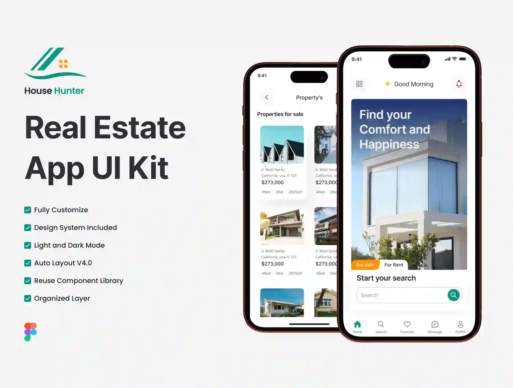 Real Estate Mobile App UI Kit Figma