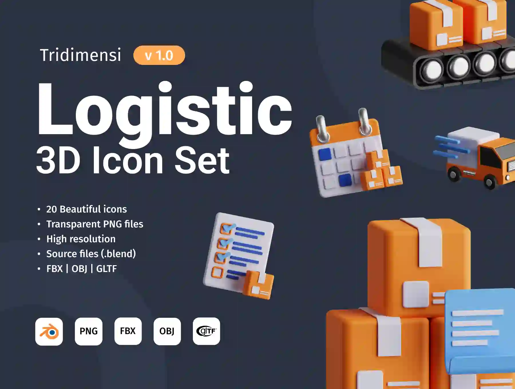 3D Logistic Icon Set