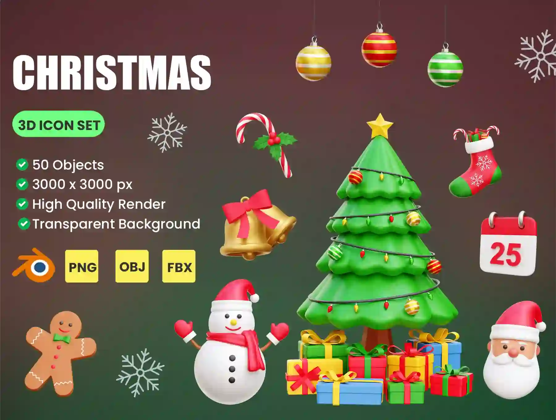 Christmas 3D Icon Illustrations