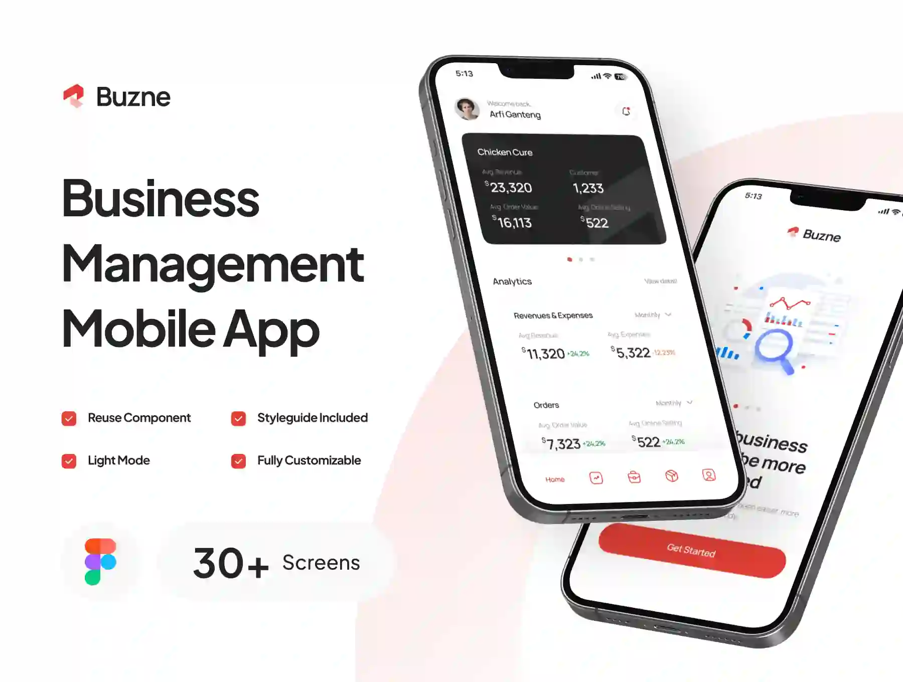 Buzne - Business Management Mobile App UI Kit