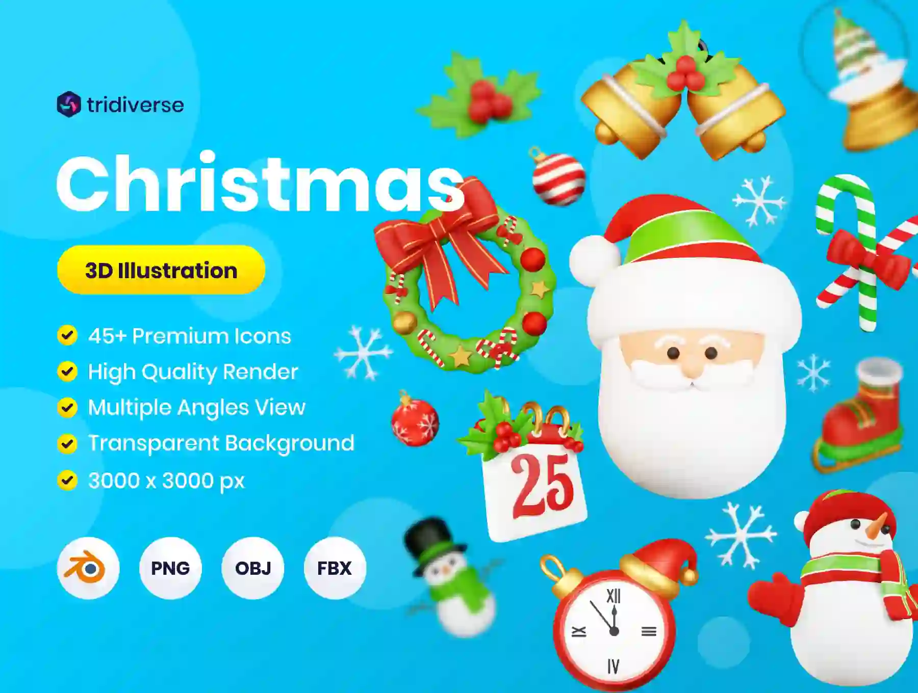 Christmas - 3D Icons Illustration
