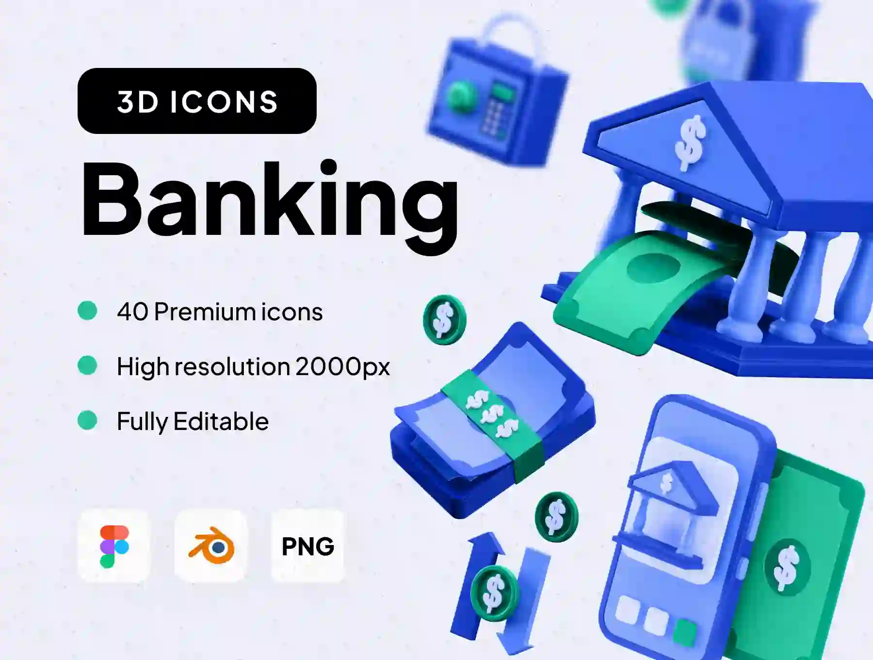 Multiangle 3D Banking Icons