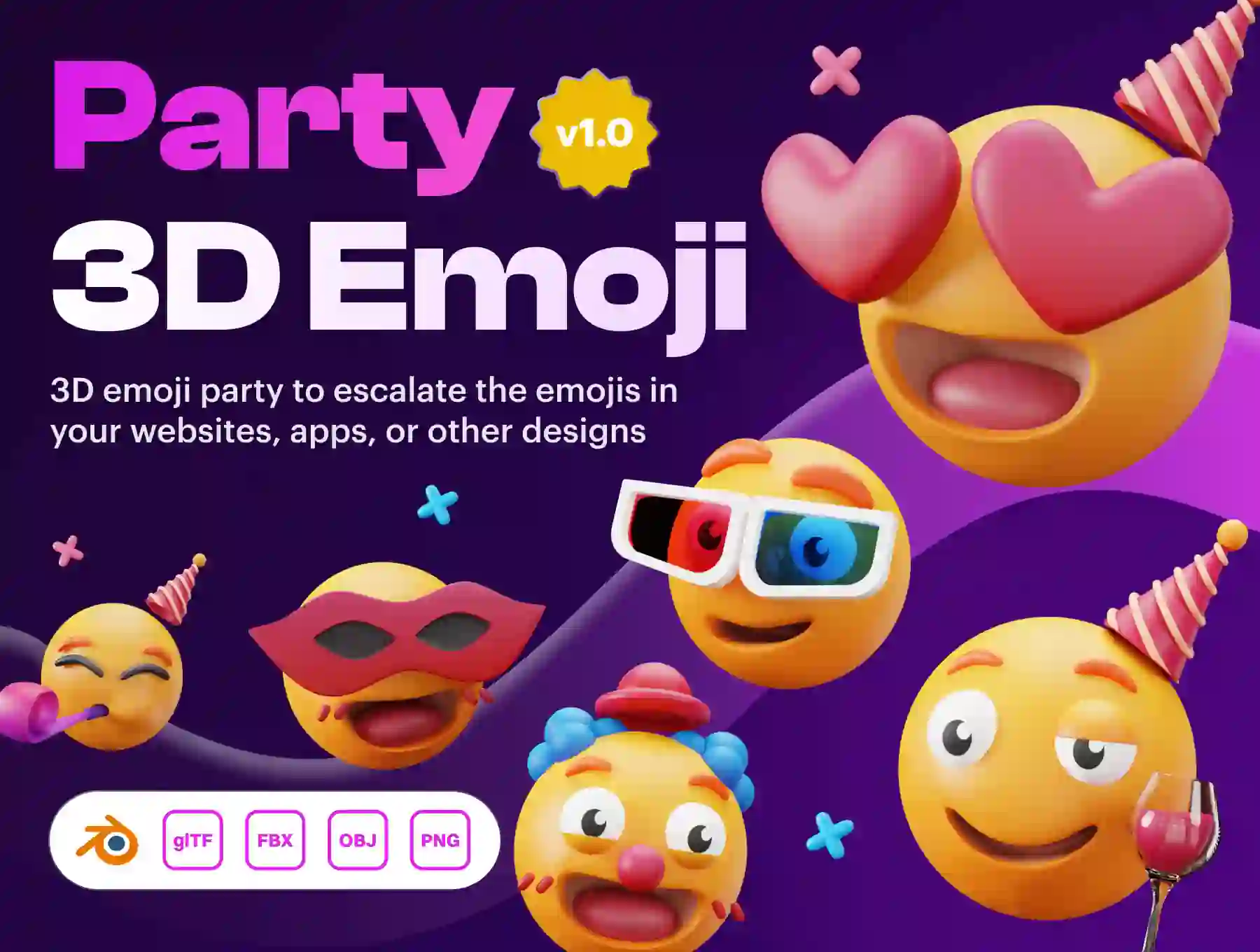 Emoty - 3D Party & Celebration Emoji Set
