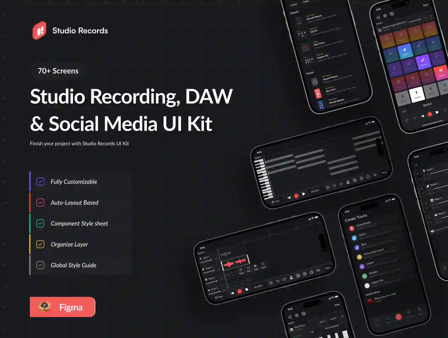 Studio Records DAW UI Kit