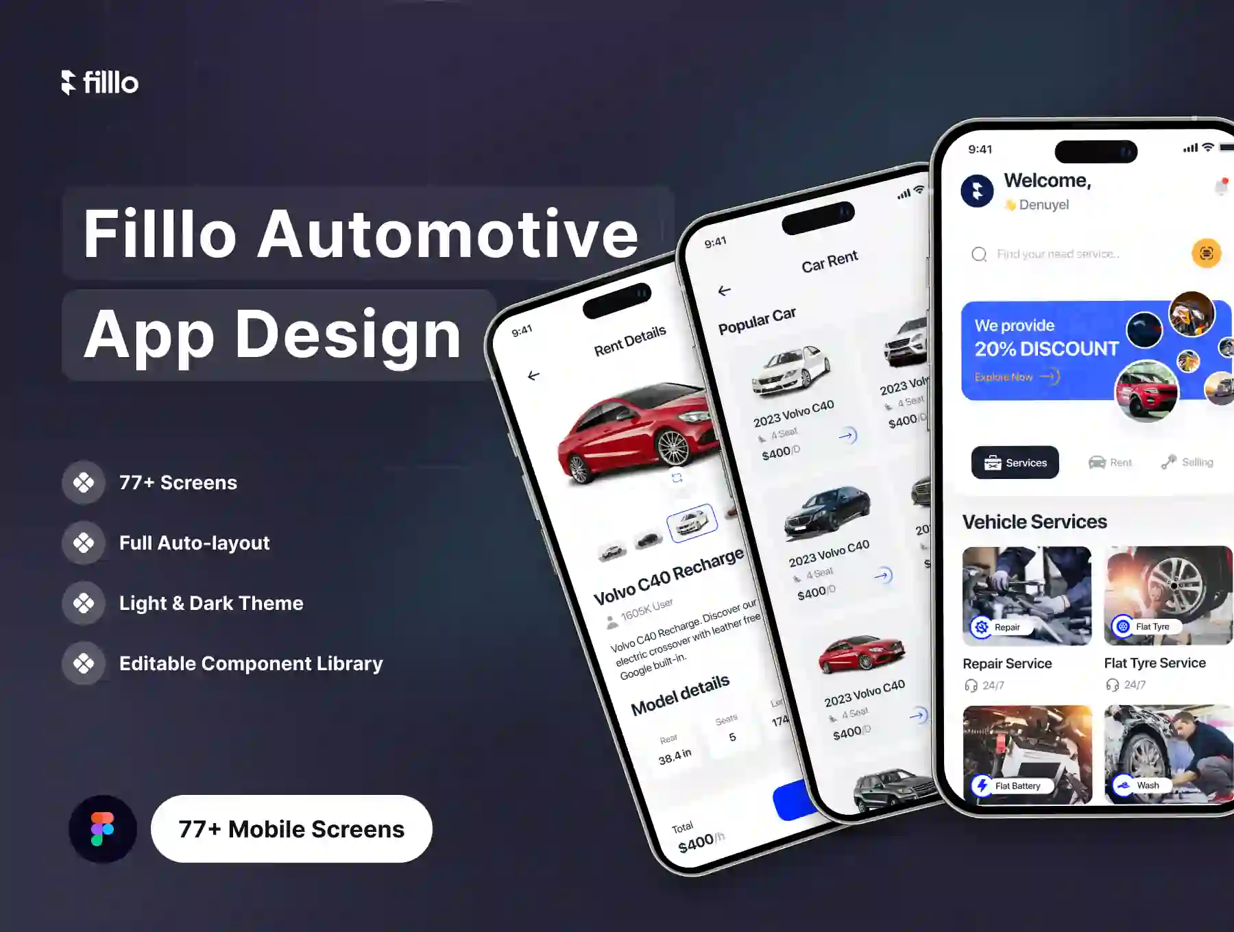 Filllo Automotive App UI Kit