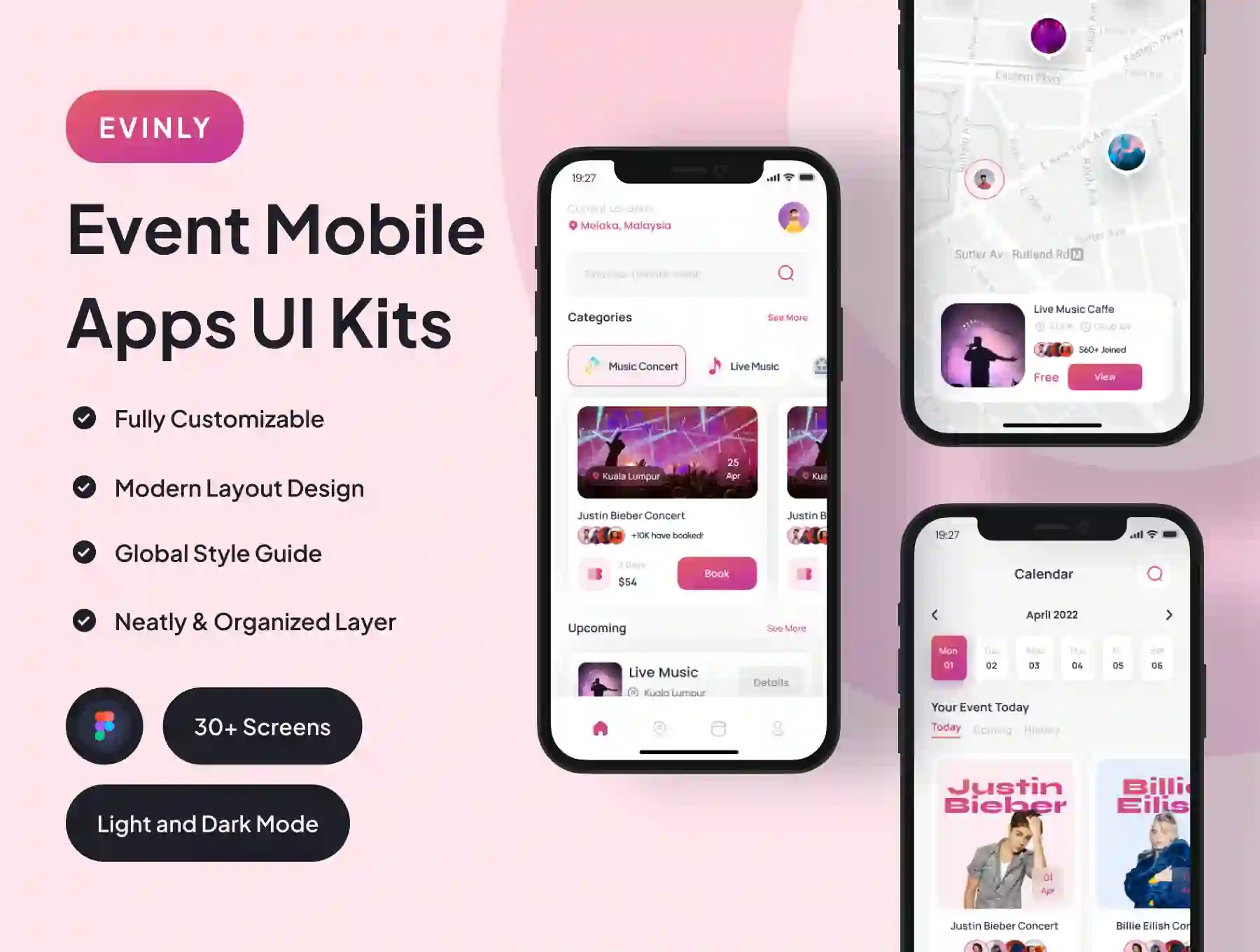 Evinly - Event Mobile Apps UI Kits