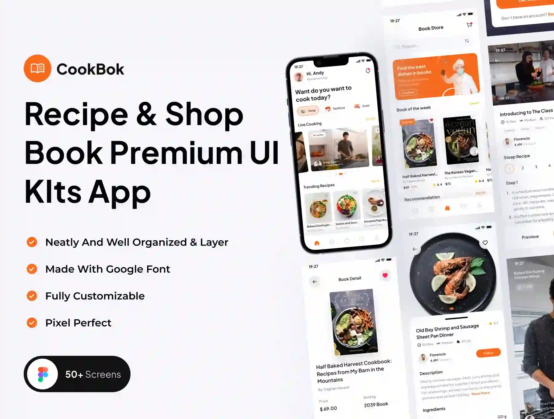 CookBok - Recipe & Book Store Premium UI KIts App