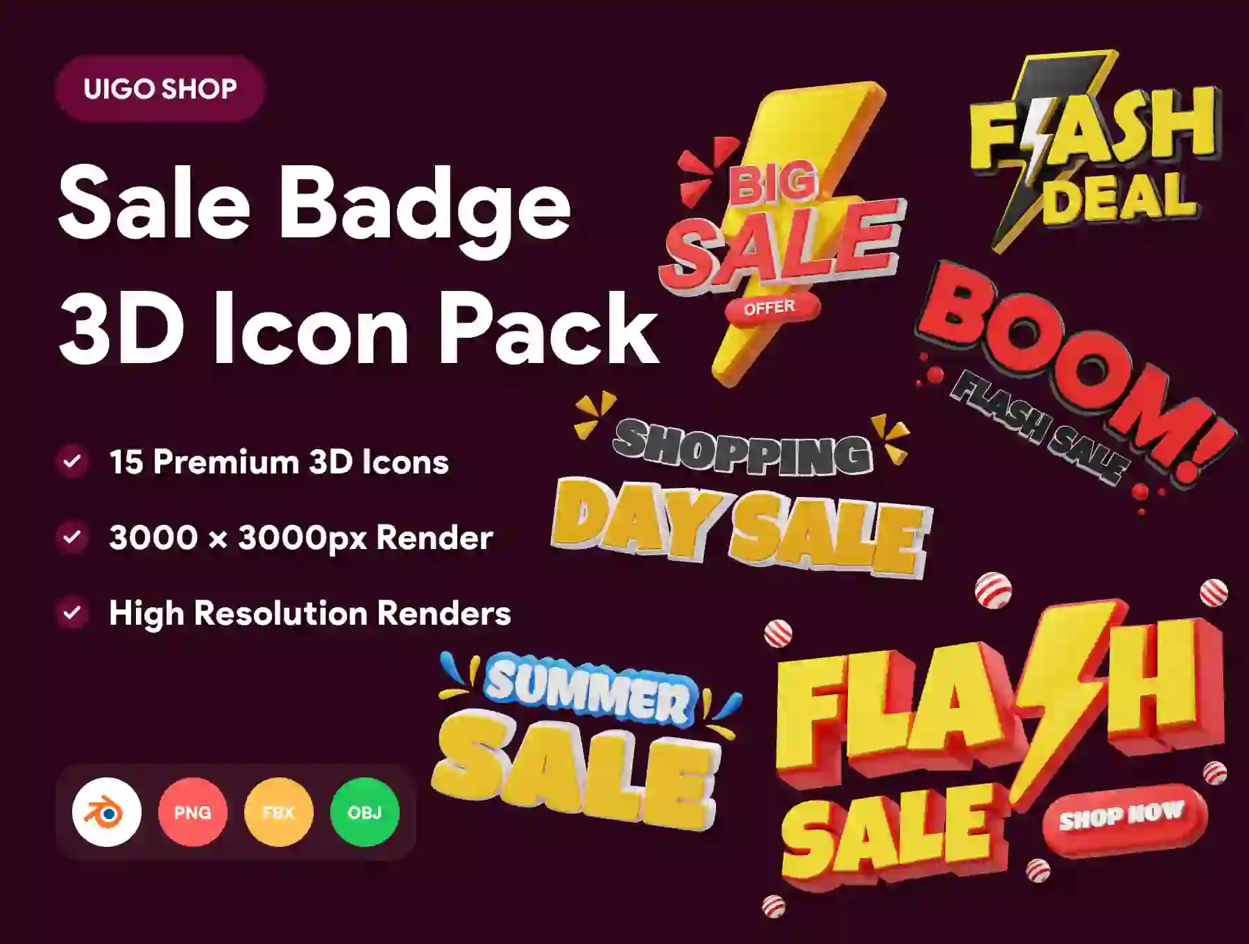 Sale Badge 3D Word Icon