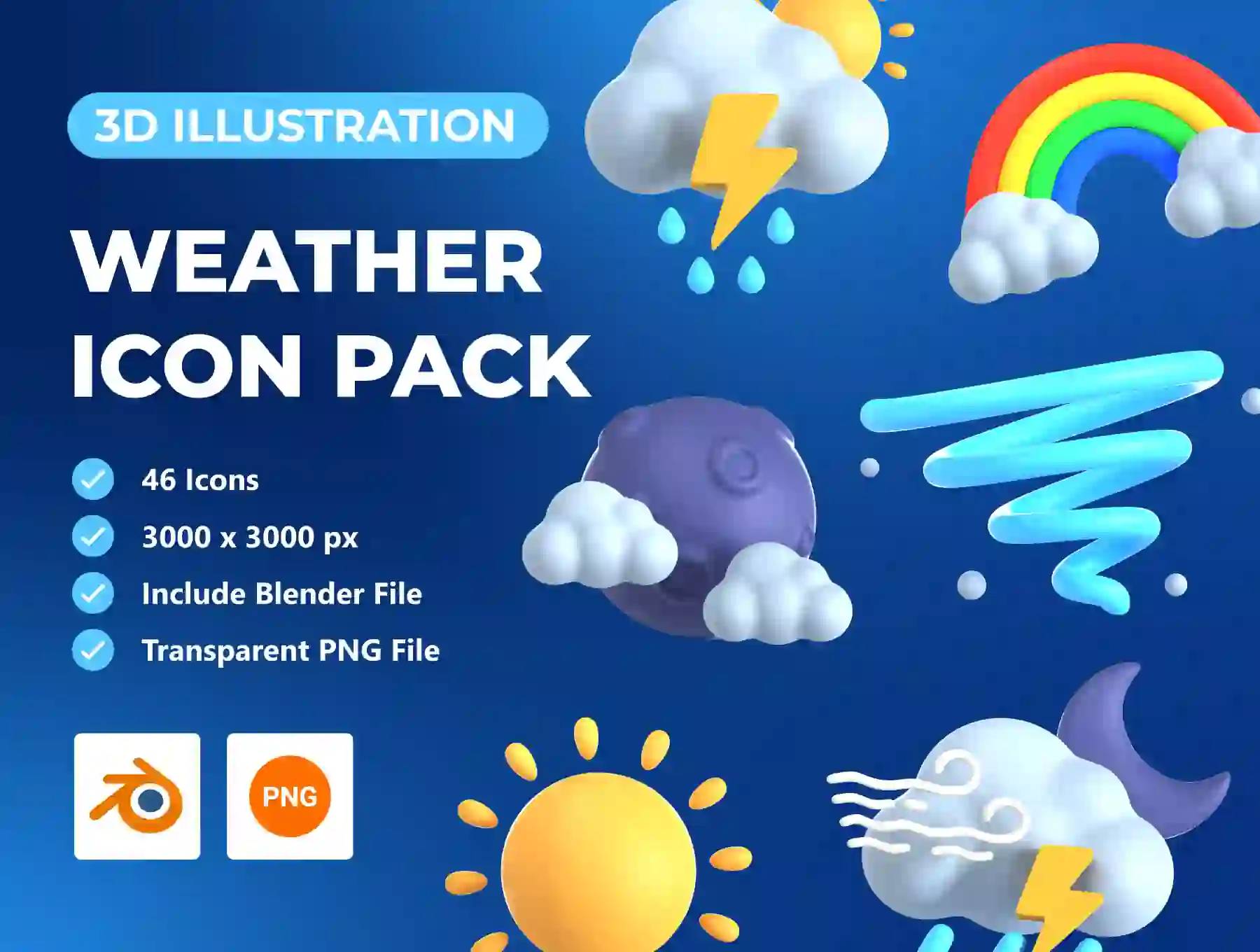 Weather 3D Icon Set