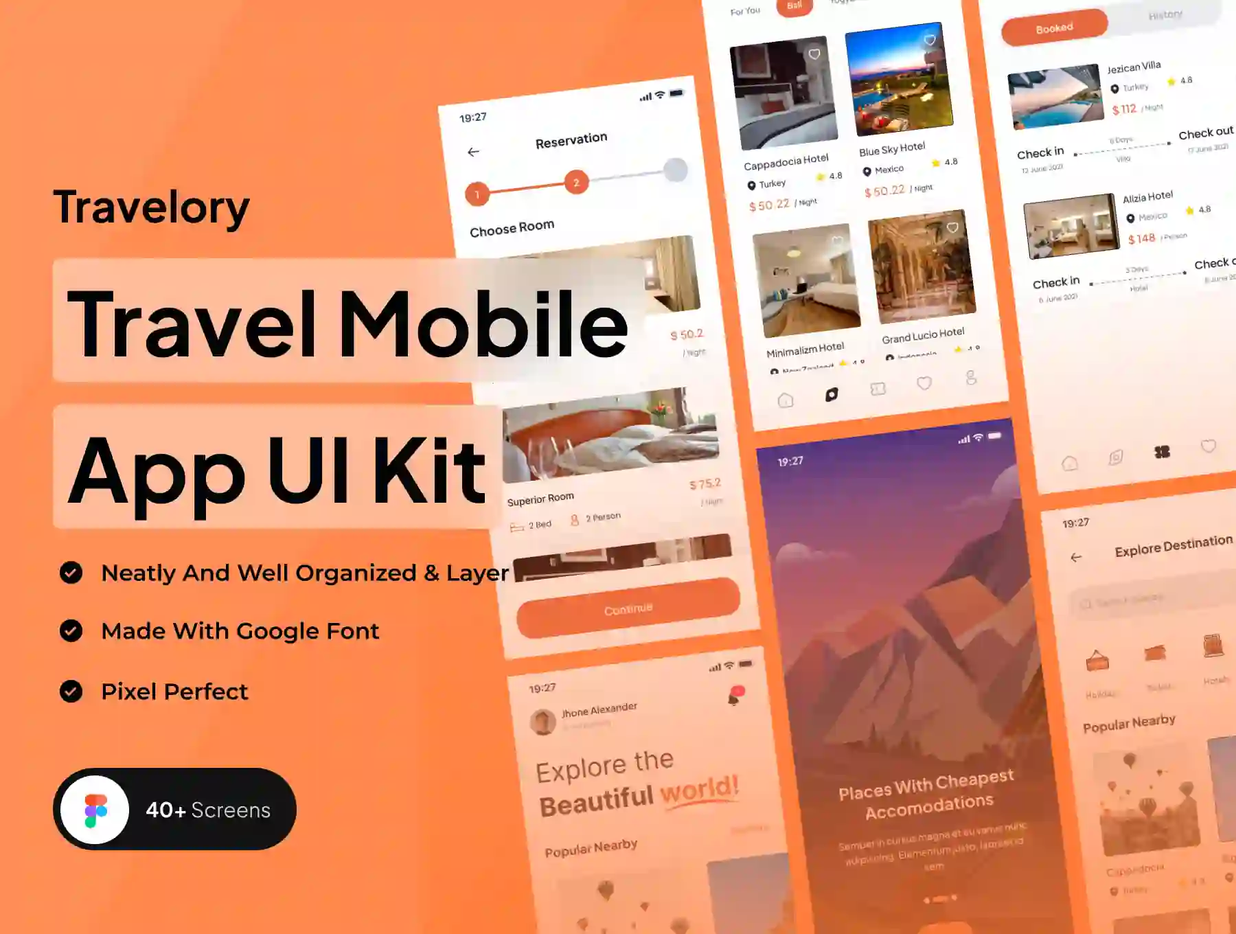 Travelory - Travel Mobile App UI Kit
