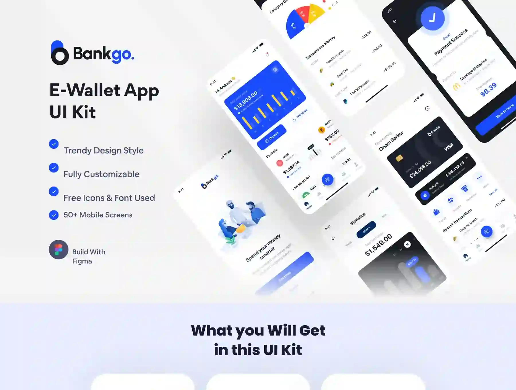 Bankgo - E Wallet App UI Kit