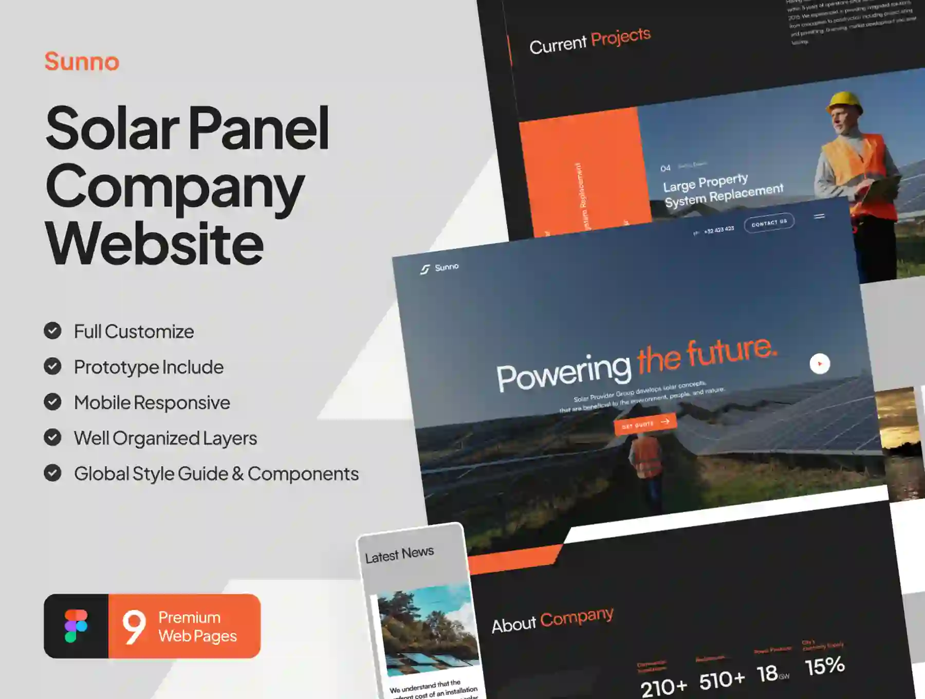 Sunno - Solar Panel Company Website