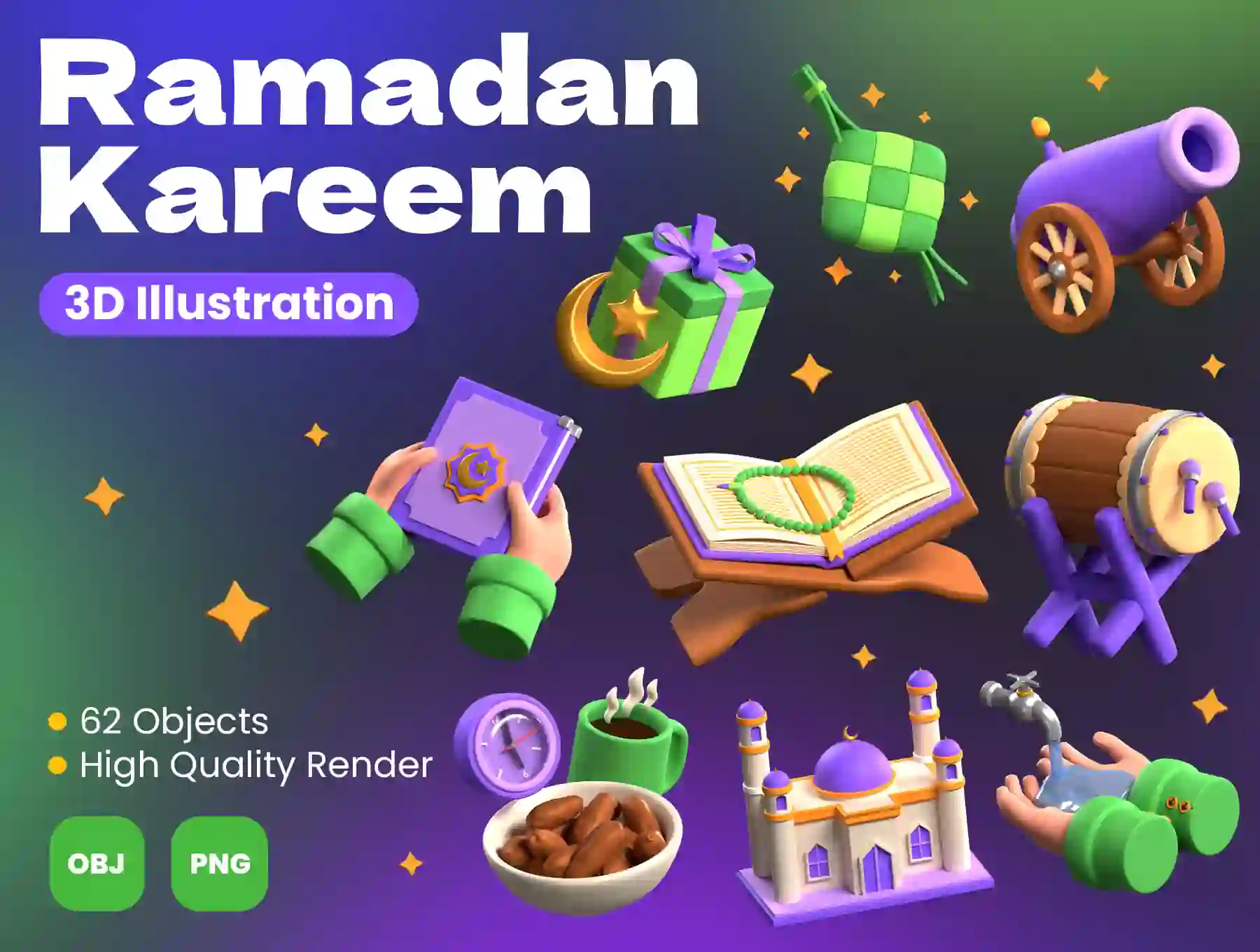 Ramadan Kareem 3D Illustrations