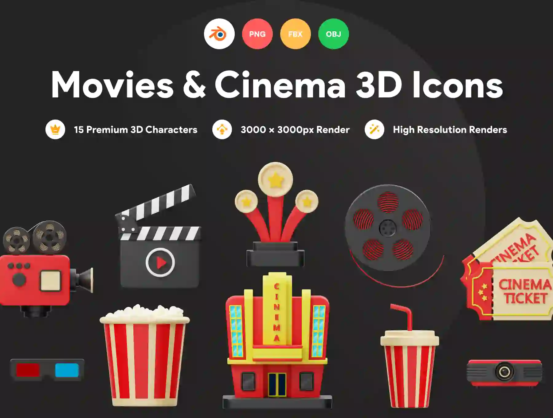 Cinema And Movie 3D Icon