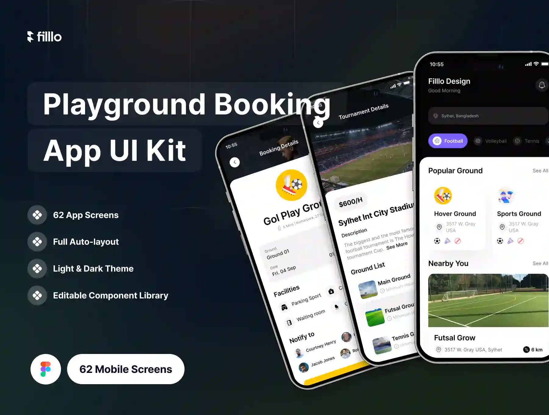 Filllo Playground Booking App UI Kit