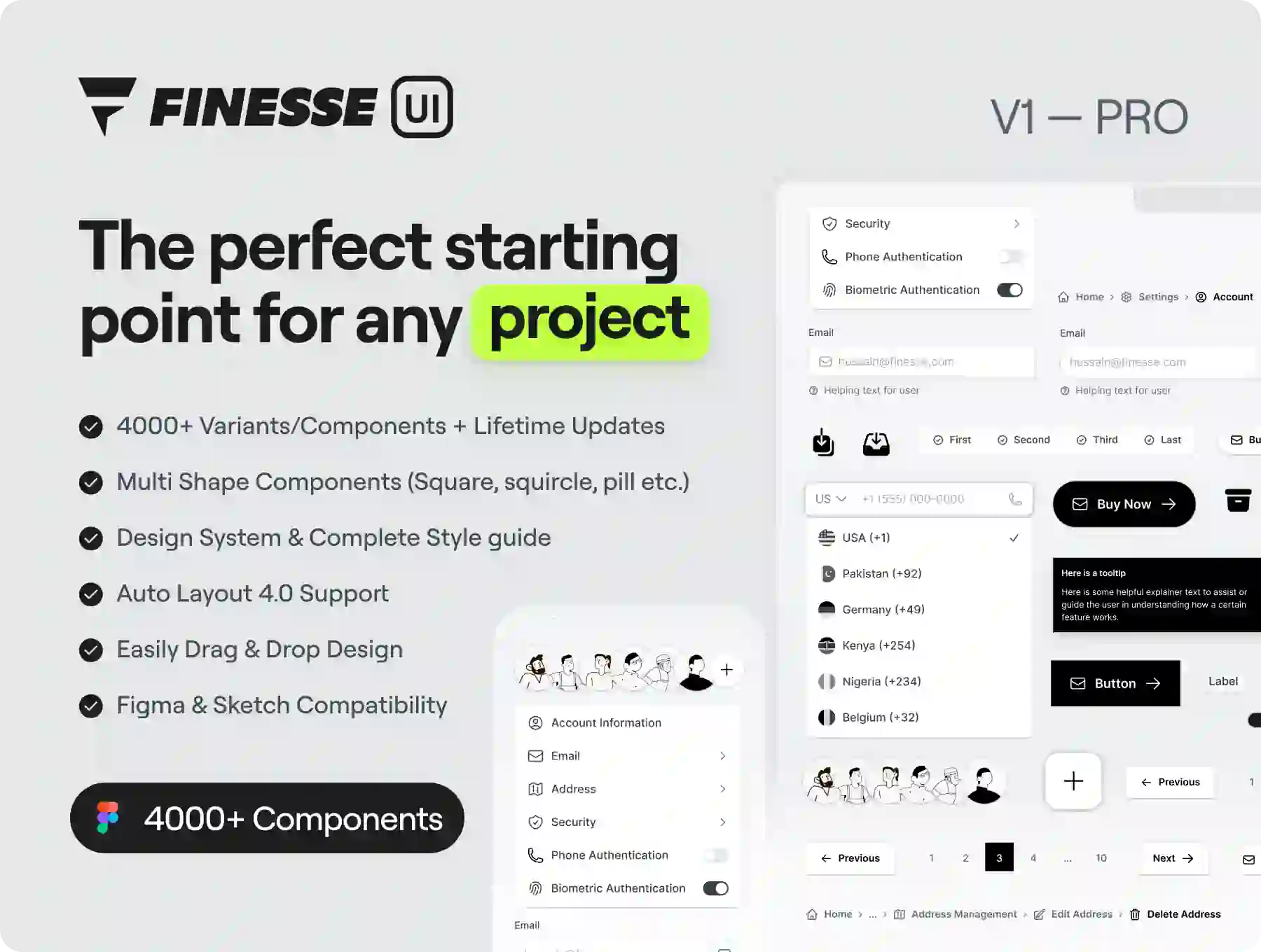 Finesse UI – Figma UI Kit and Design System - V1.0