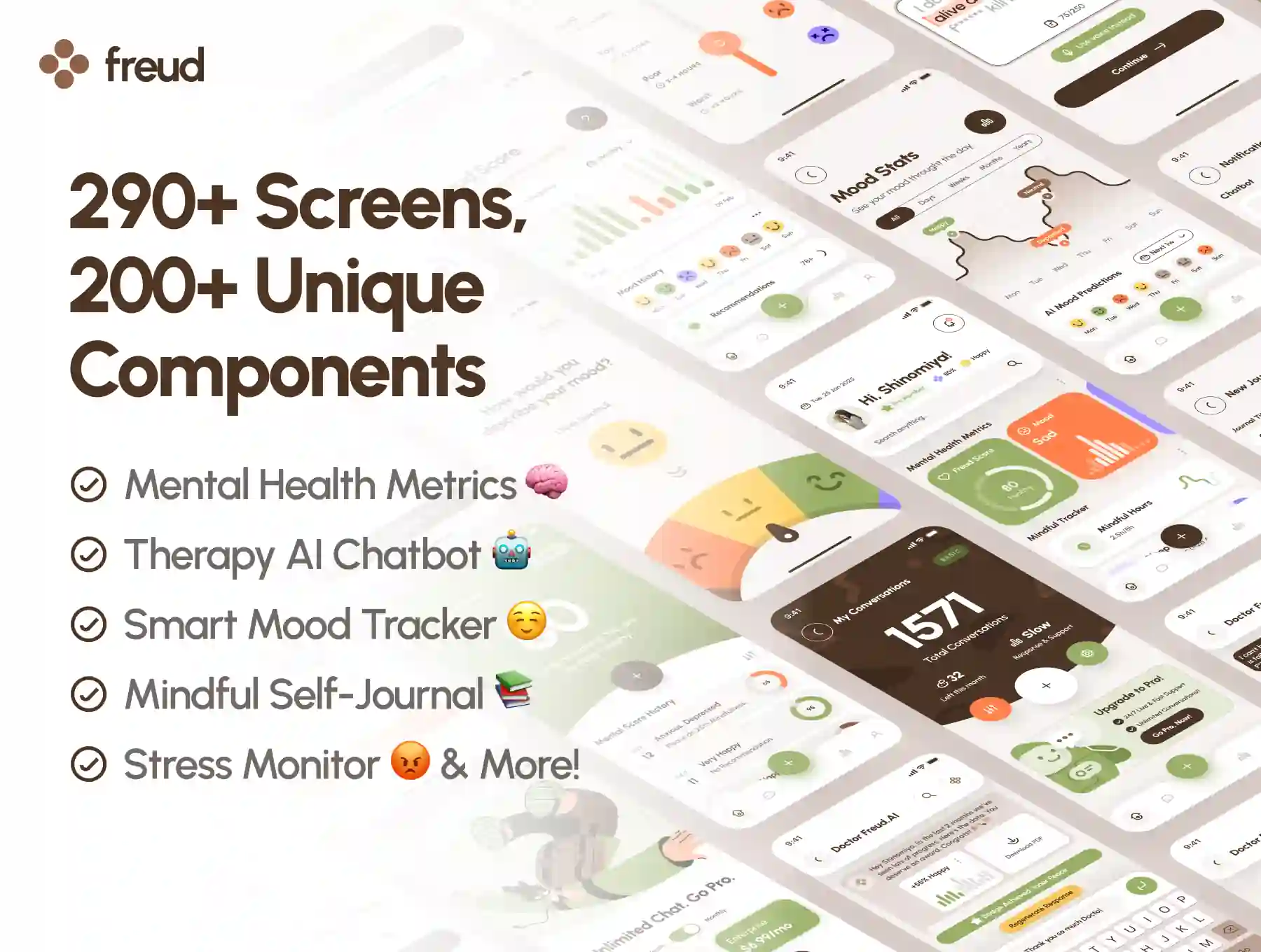 Freud UI Kit: AI Mental Health App