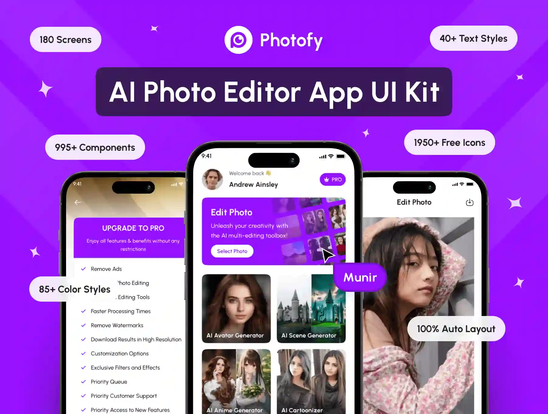 Photofy - AI Photo Editor App UI Kit