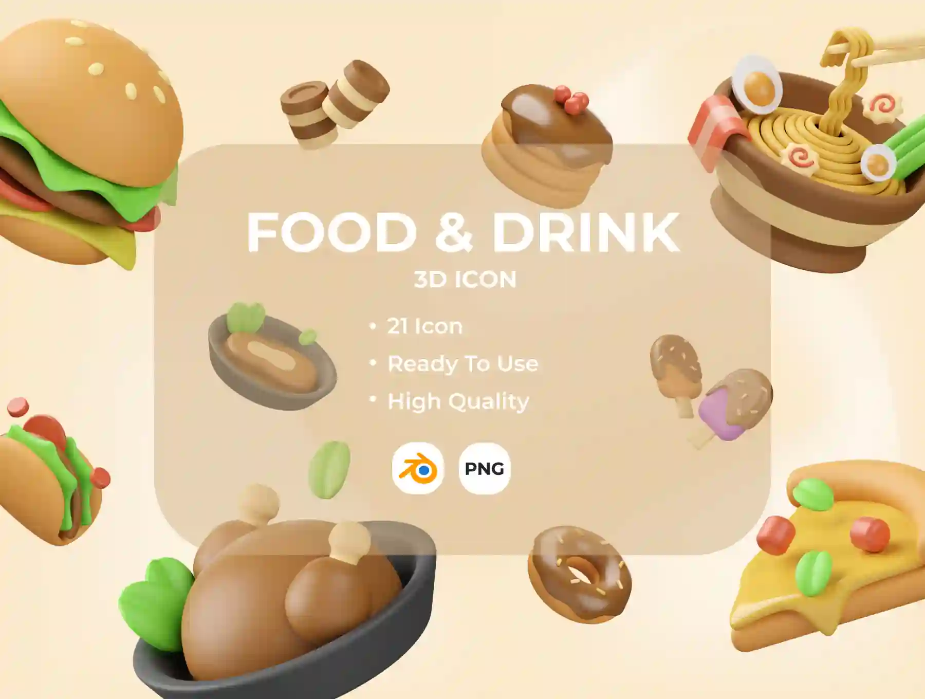 Food & Drink 3D Illustration