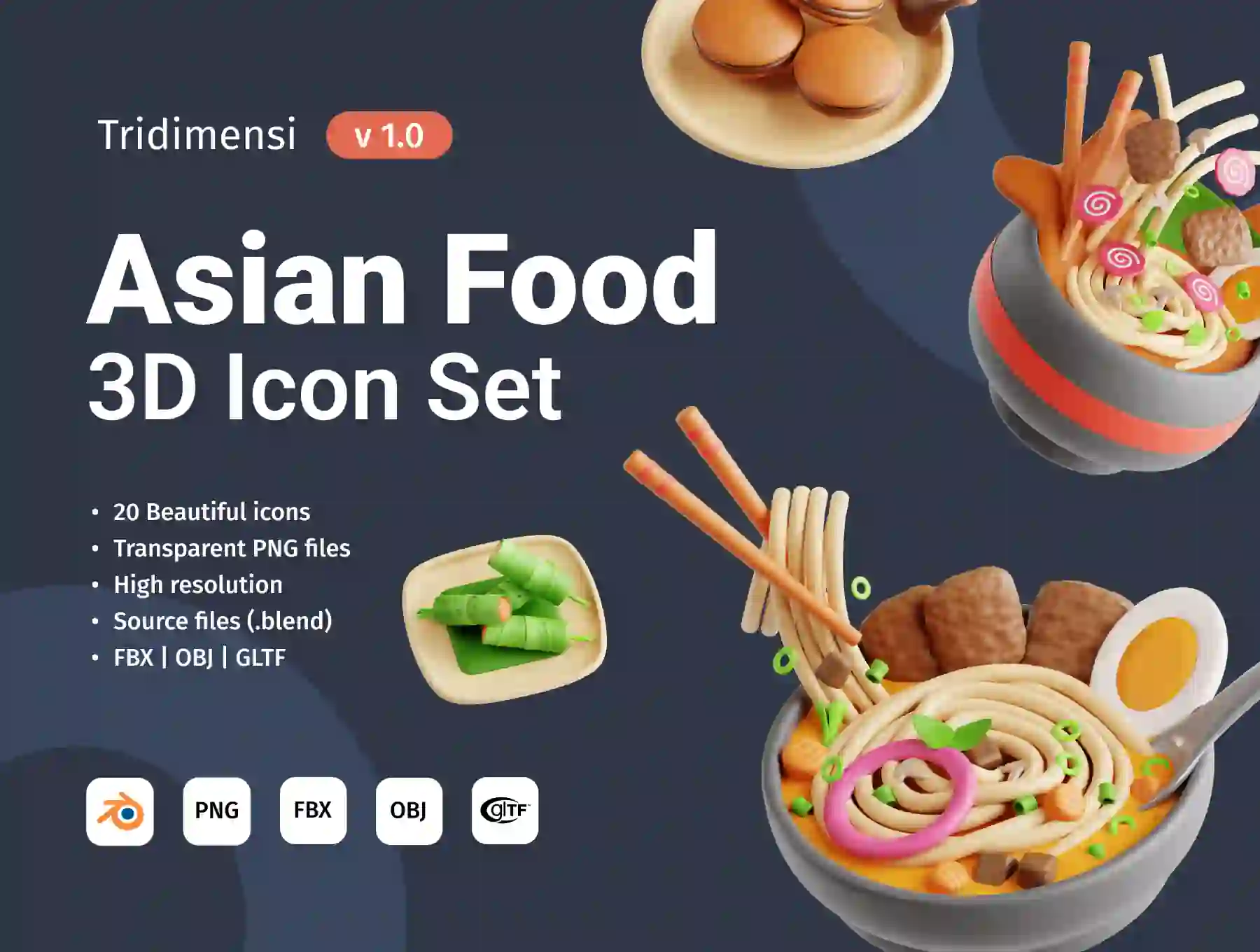 3D Asian Food