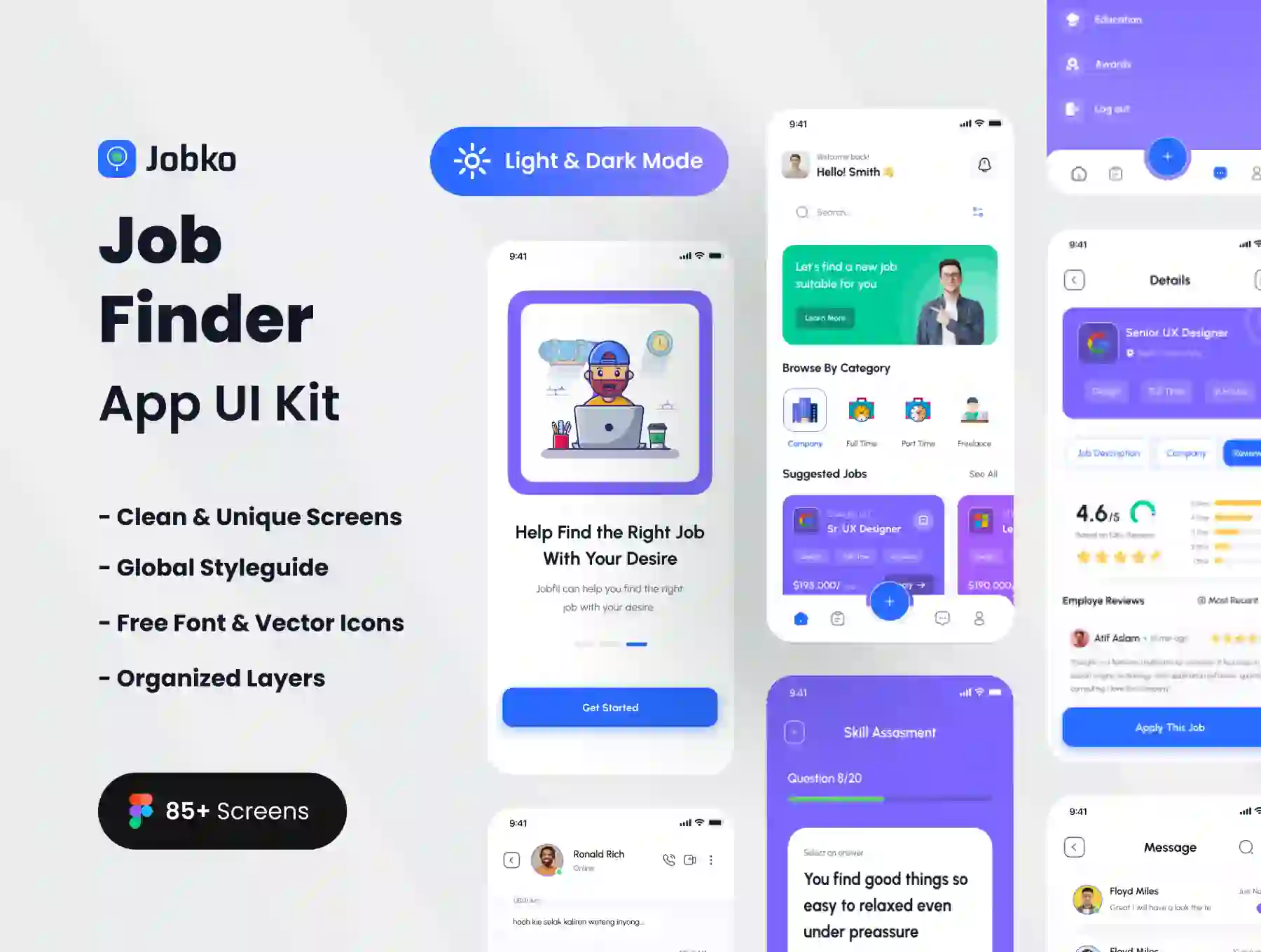Jobko - Job Finder Mobile App UI Kit