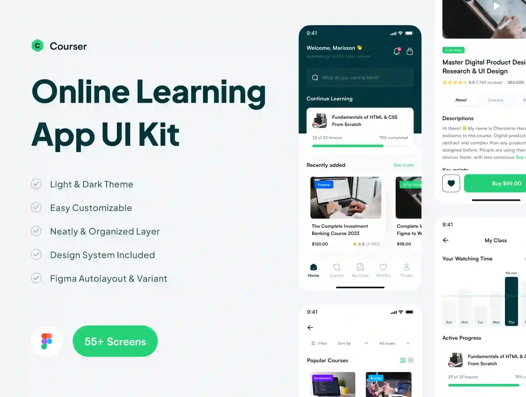 Courser - Online Learning App UI Kit