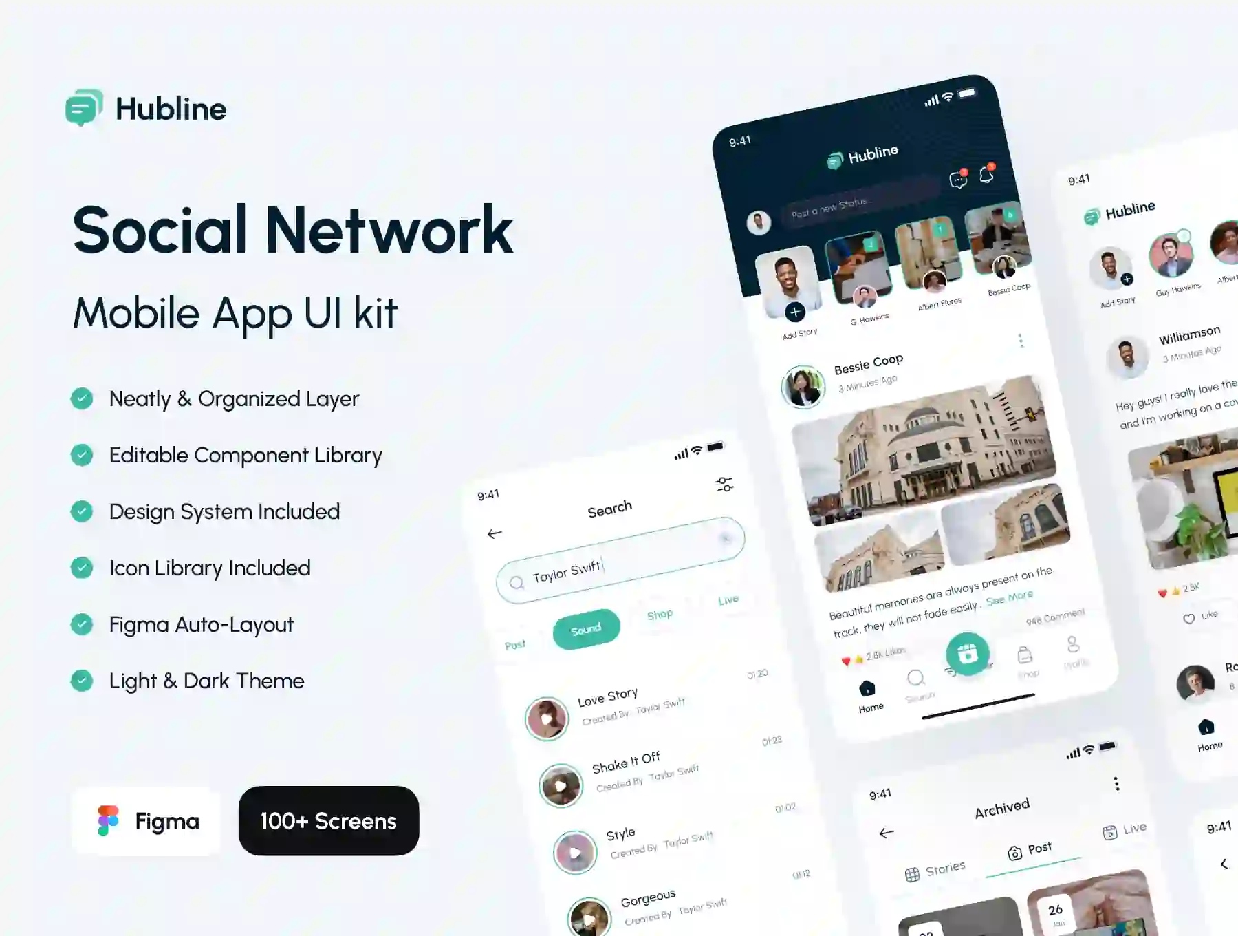 Hubline - Social Network Mobile App UI Kit