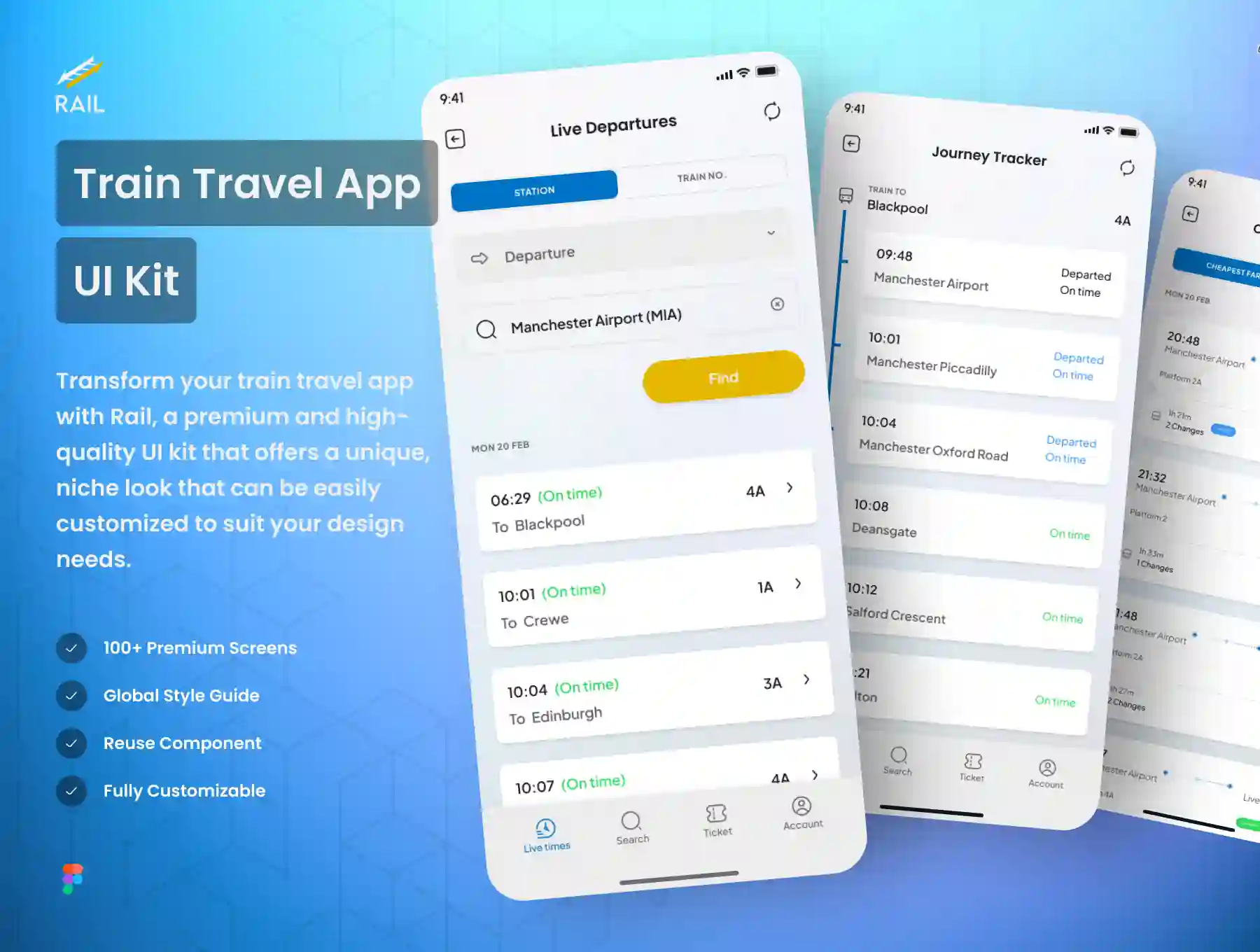 Rail - Train Travel App UI Kit