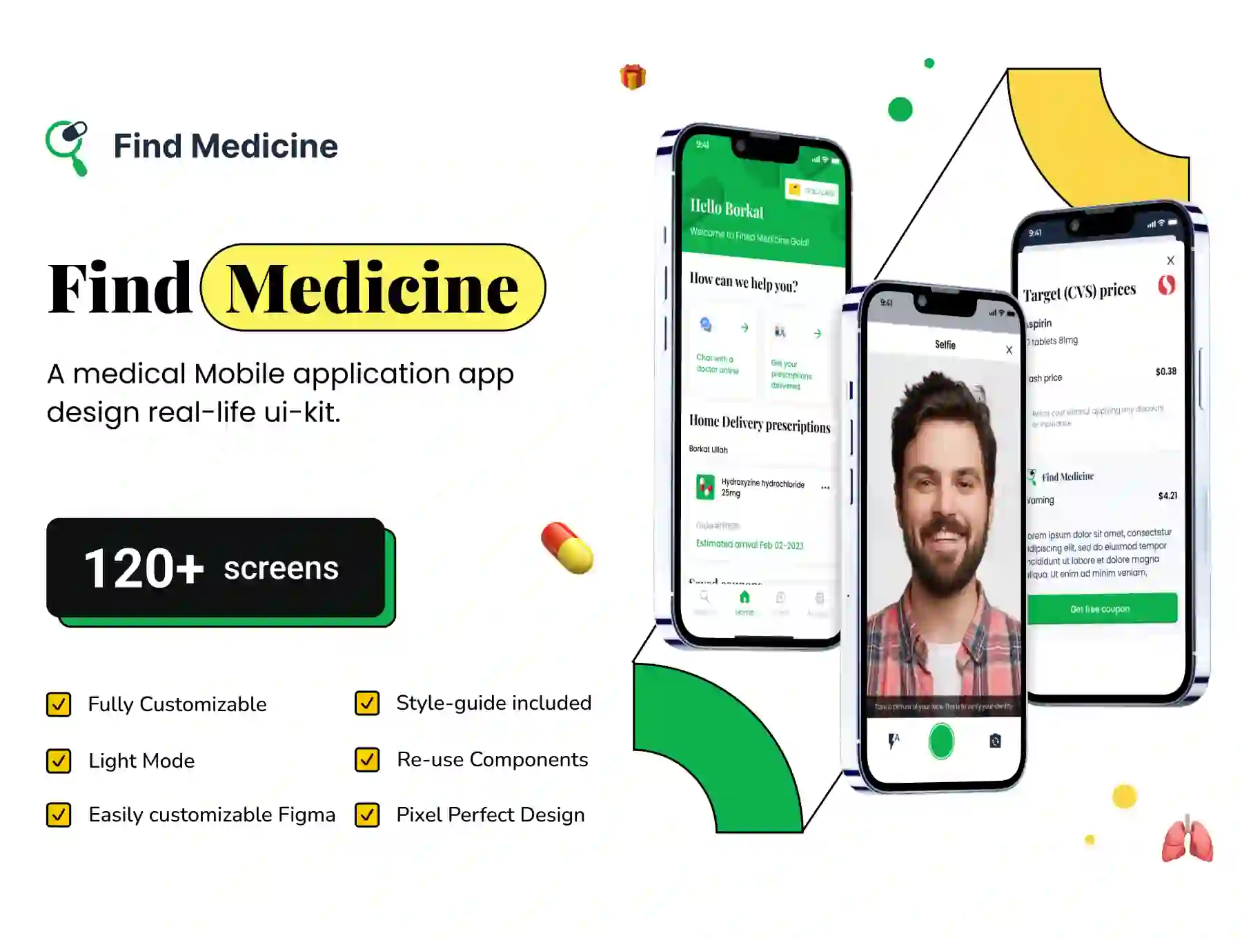 Find Medicine Mobile App Ui Kit Design