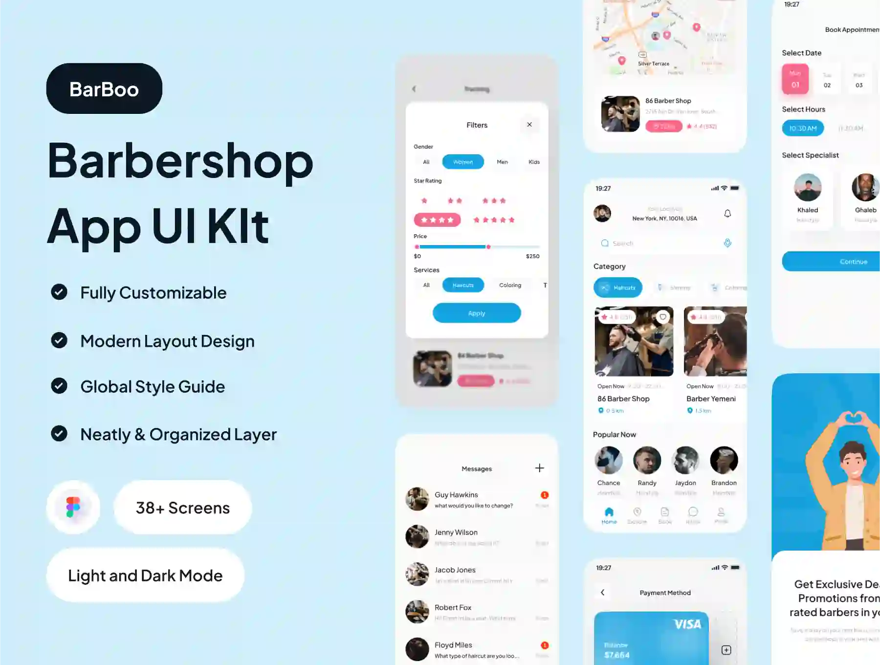 Barboo - Barbershop App UI Kit