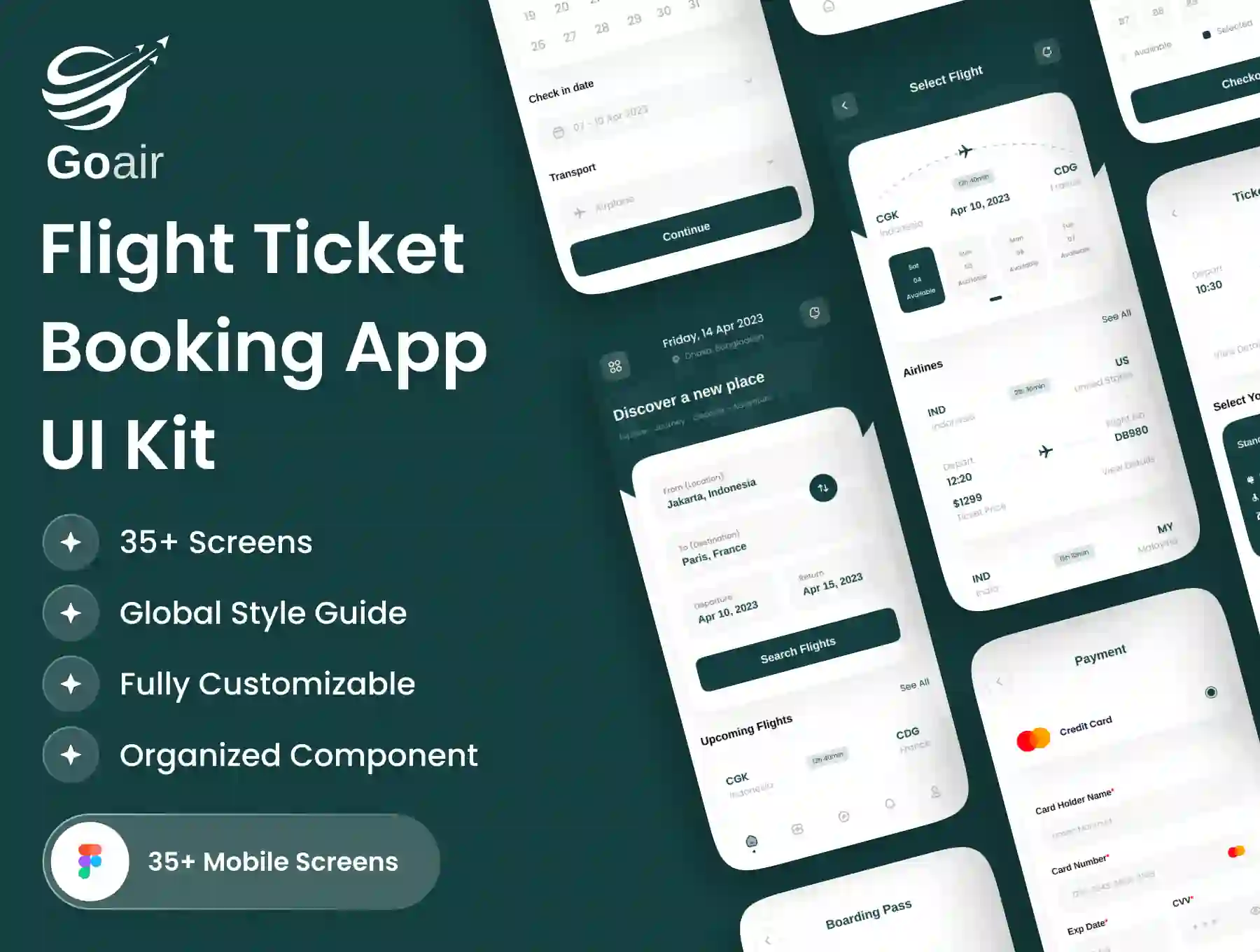 Goair - Ticket Booking App UI Kit