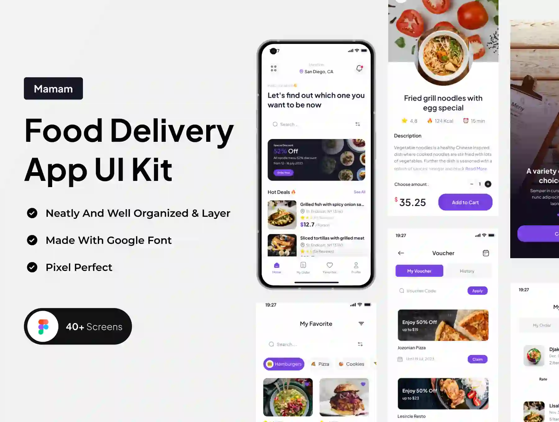 Mamam - Food Delivery App UI Kit