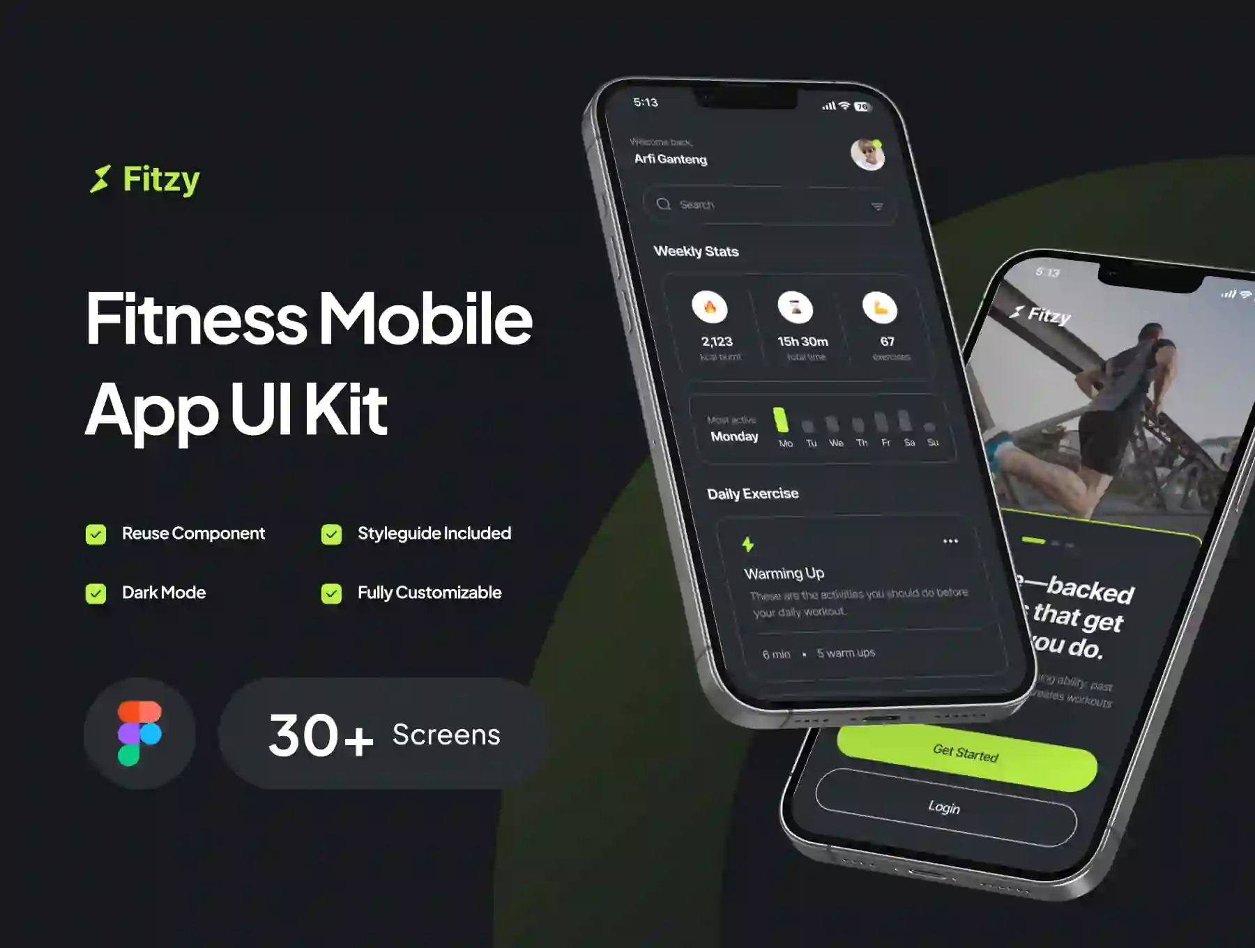 Fitzy - Fitness Mobile App UI Kit