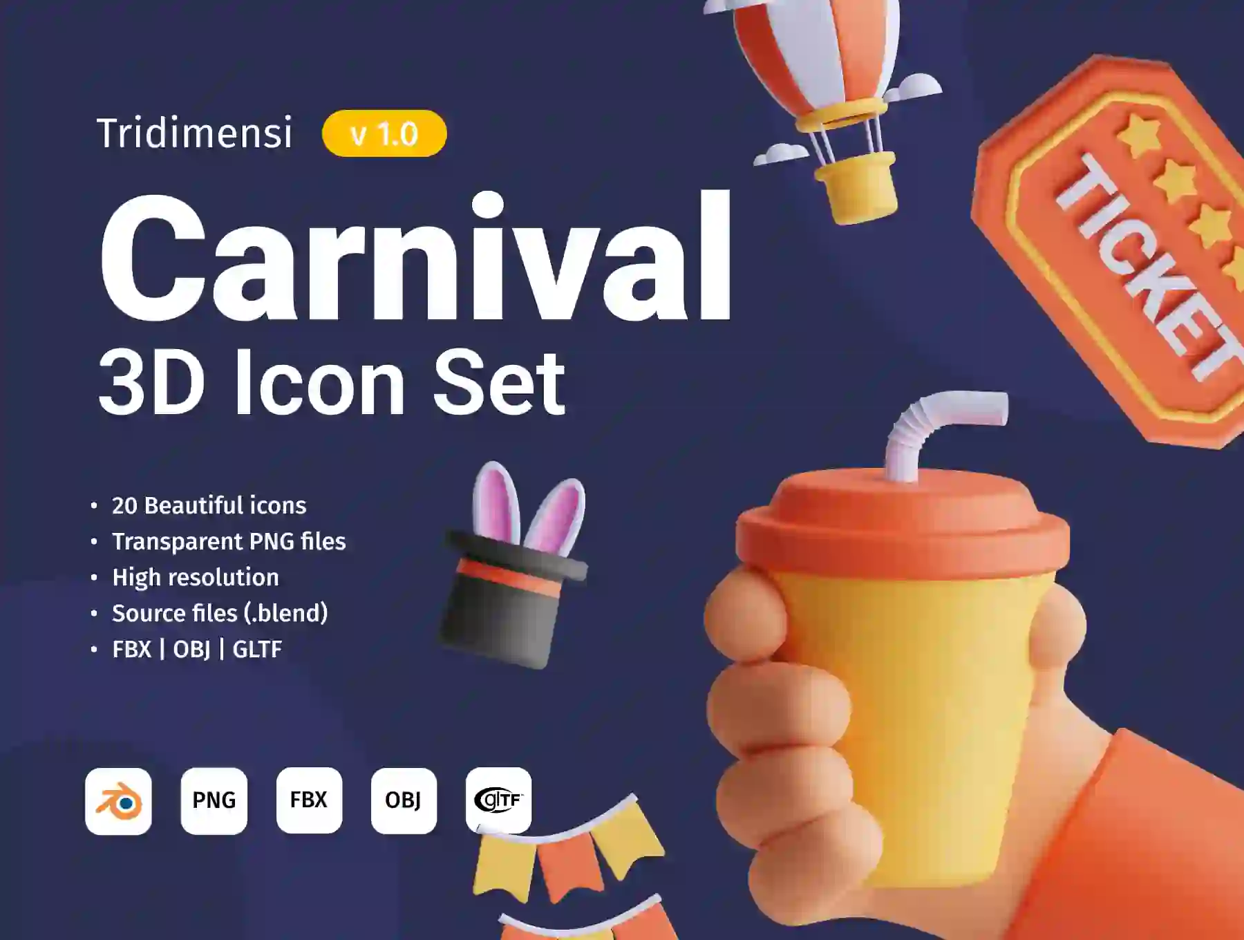 Carnival 3D Icon Set
