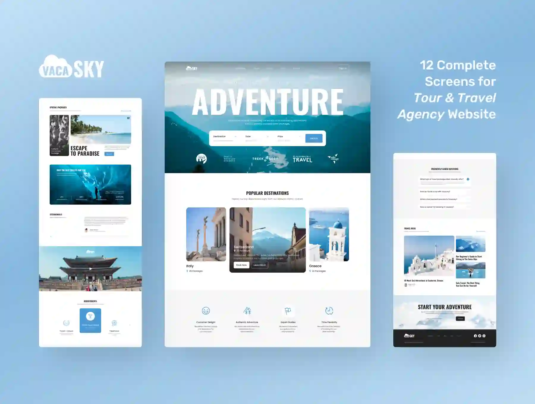 Vacasky – Clean Modern Tour & Travel Agency Website