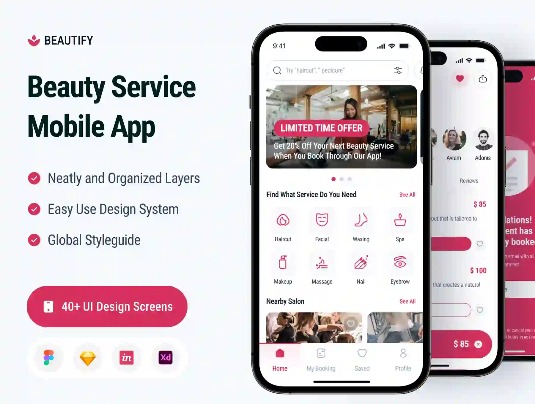 Beautify - Beautify Service Mobile App UI KIT