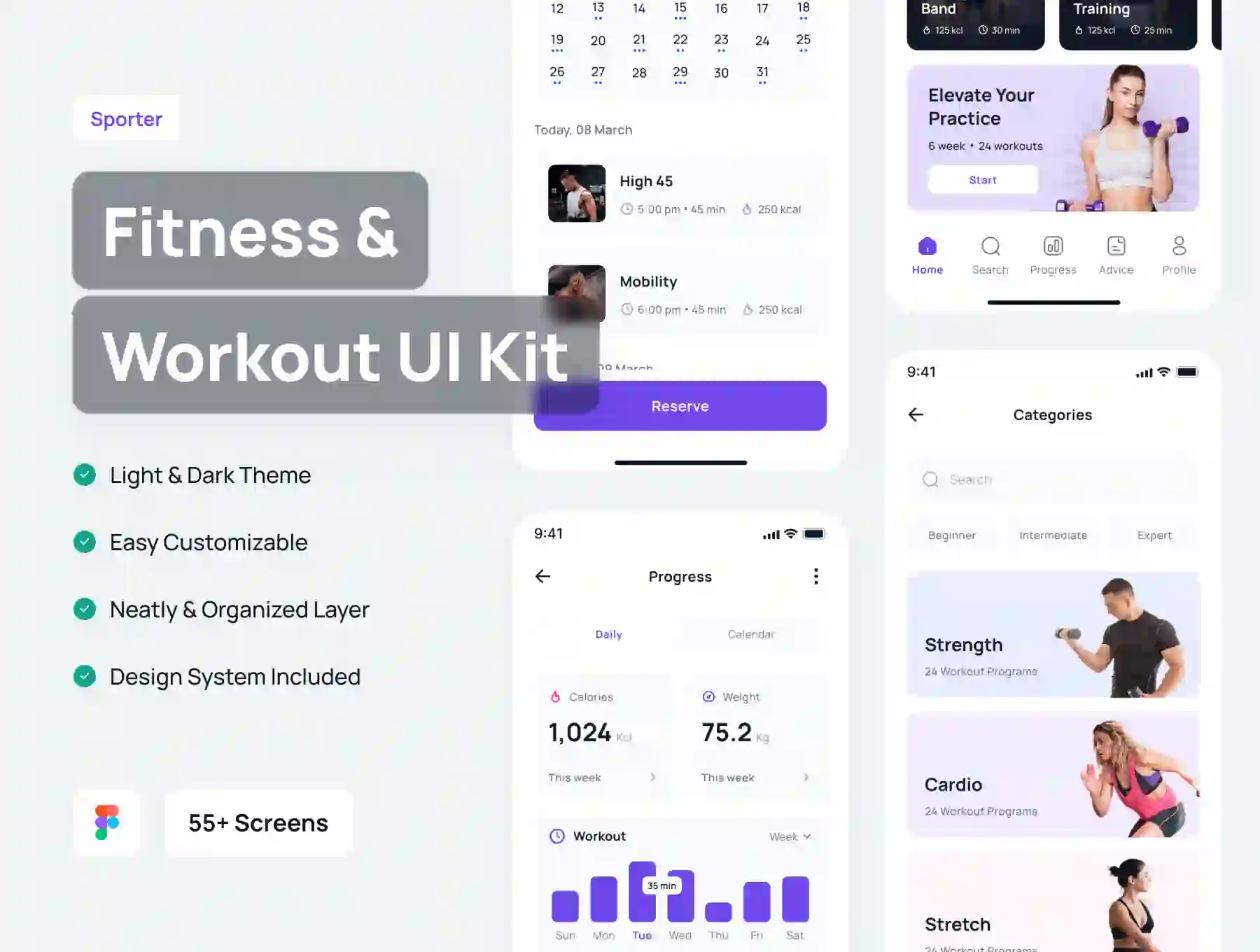 Sporter - Fitness & Workout App UI Kit