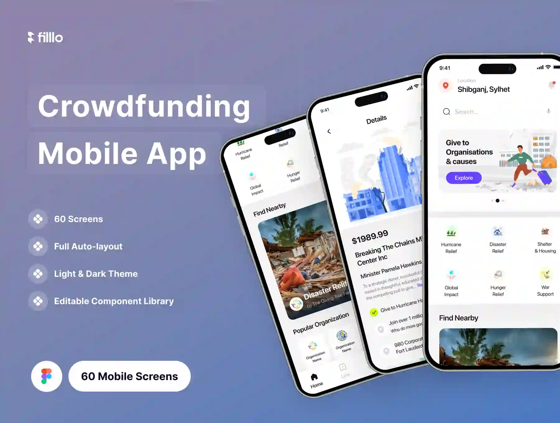Filllo Crowdfunding App UI Kit