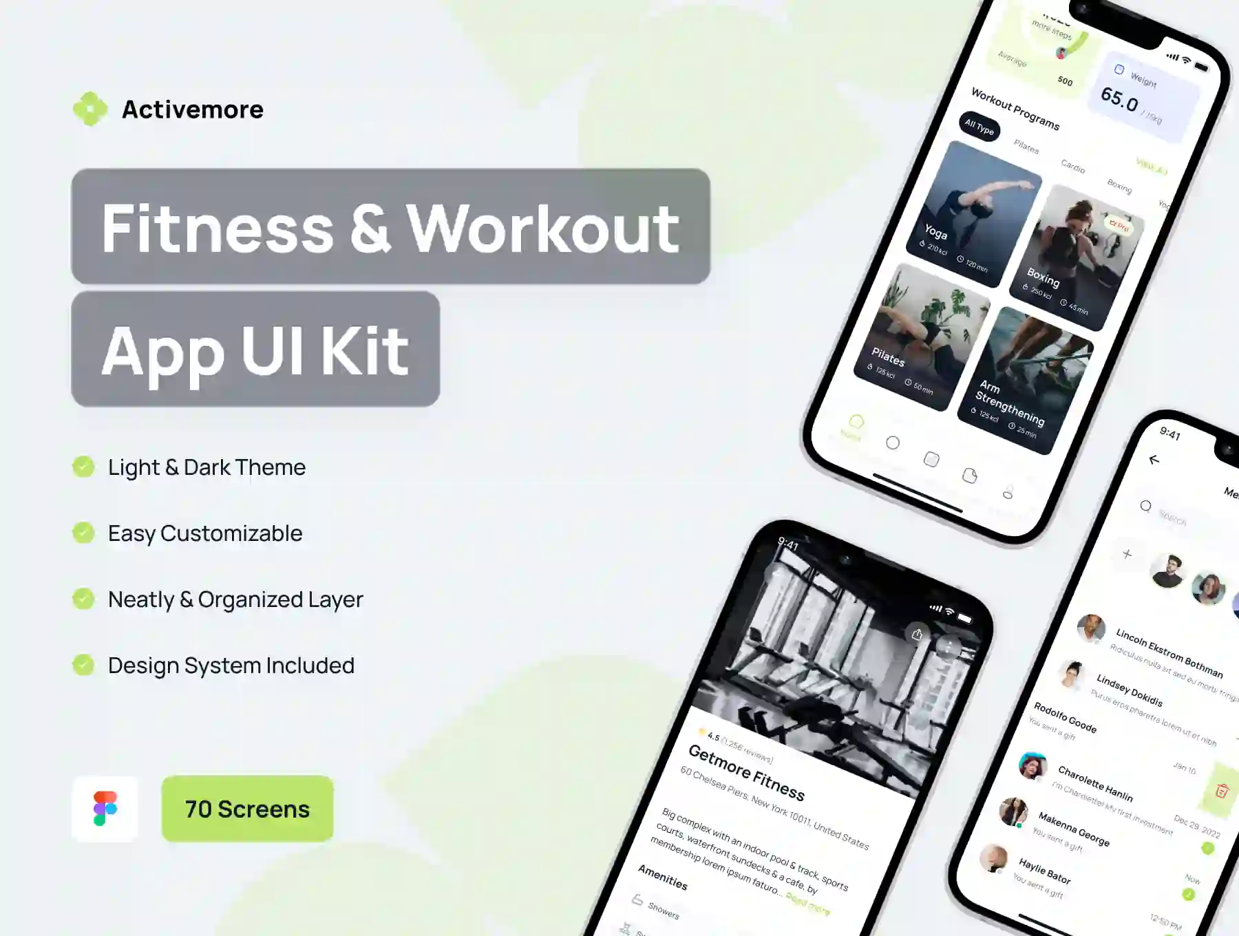 Activemore - Fitness and Workout App UI Kit