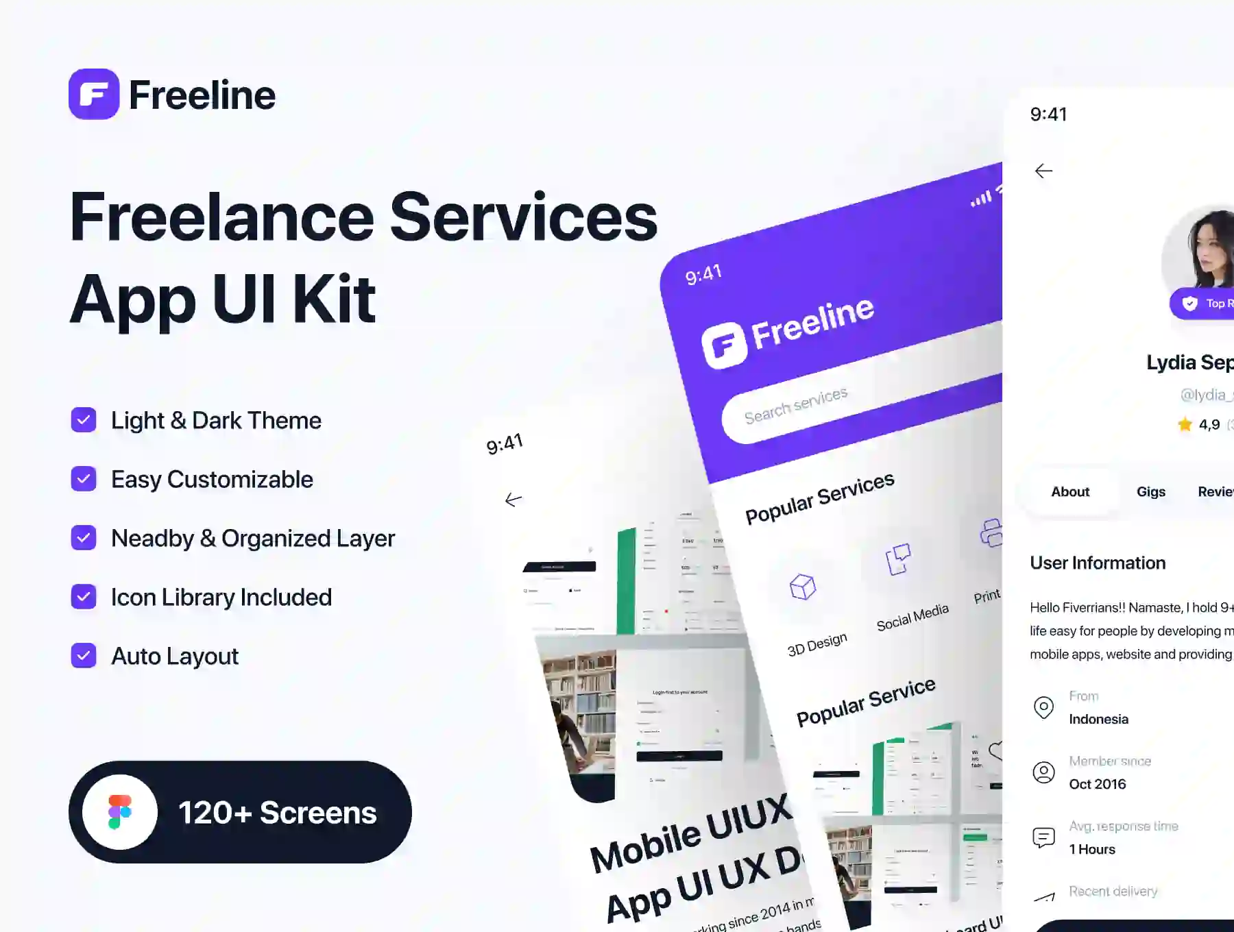 Freeline - Freelance Services App UI Kit