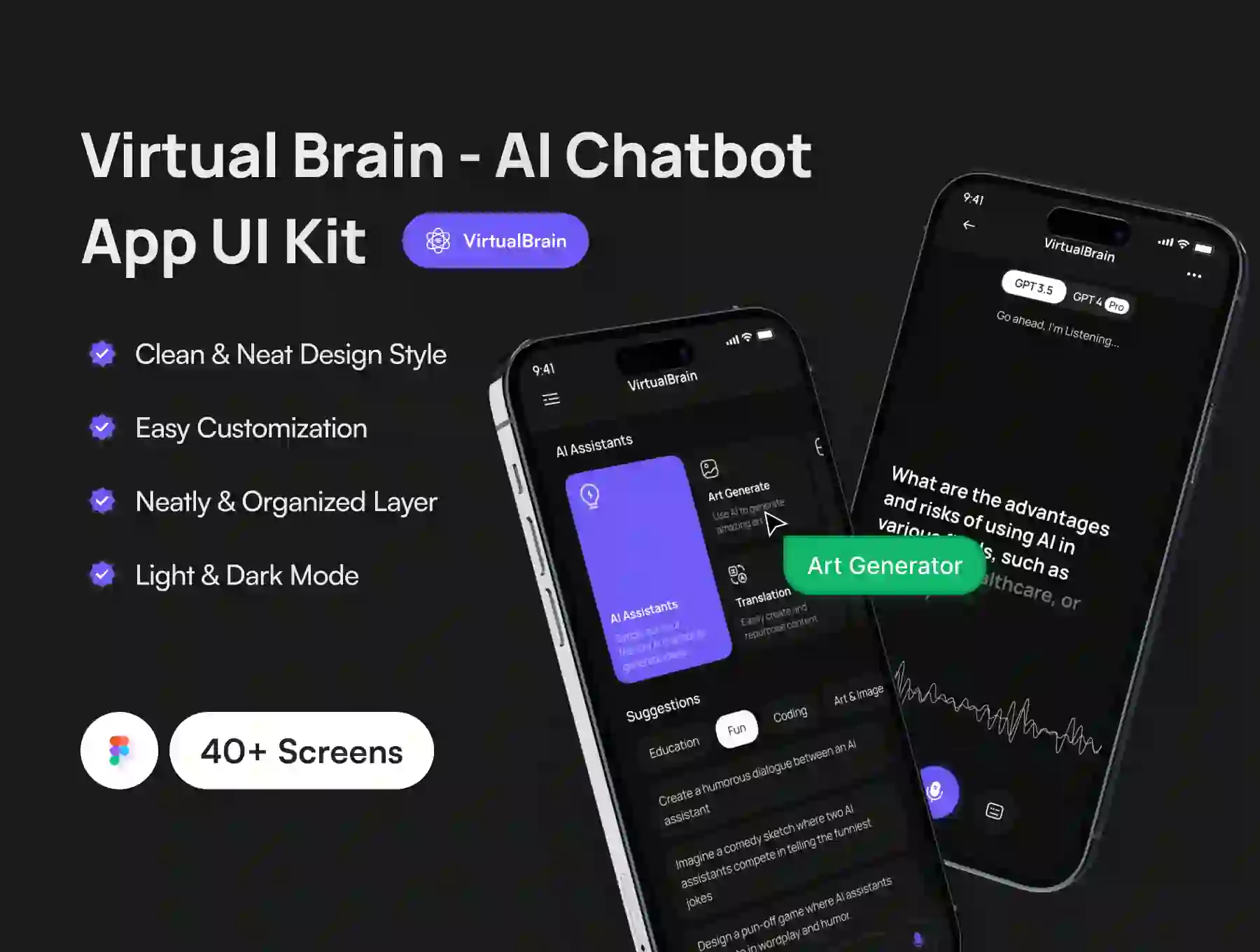 Virtual Brain | AI Chatbot App UI Kit
