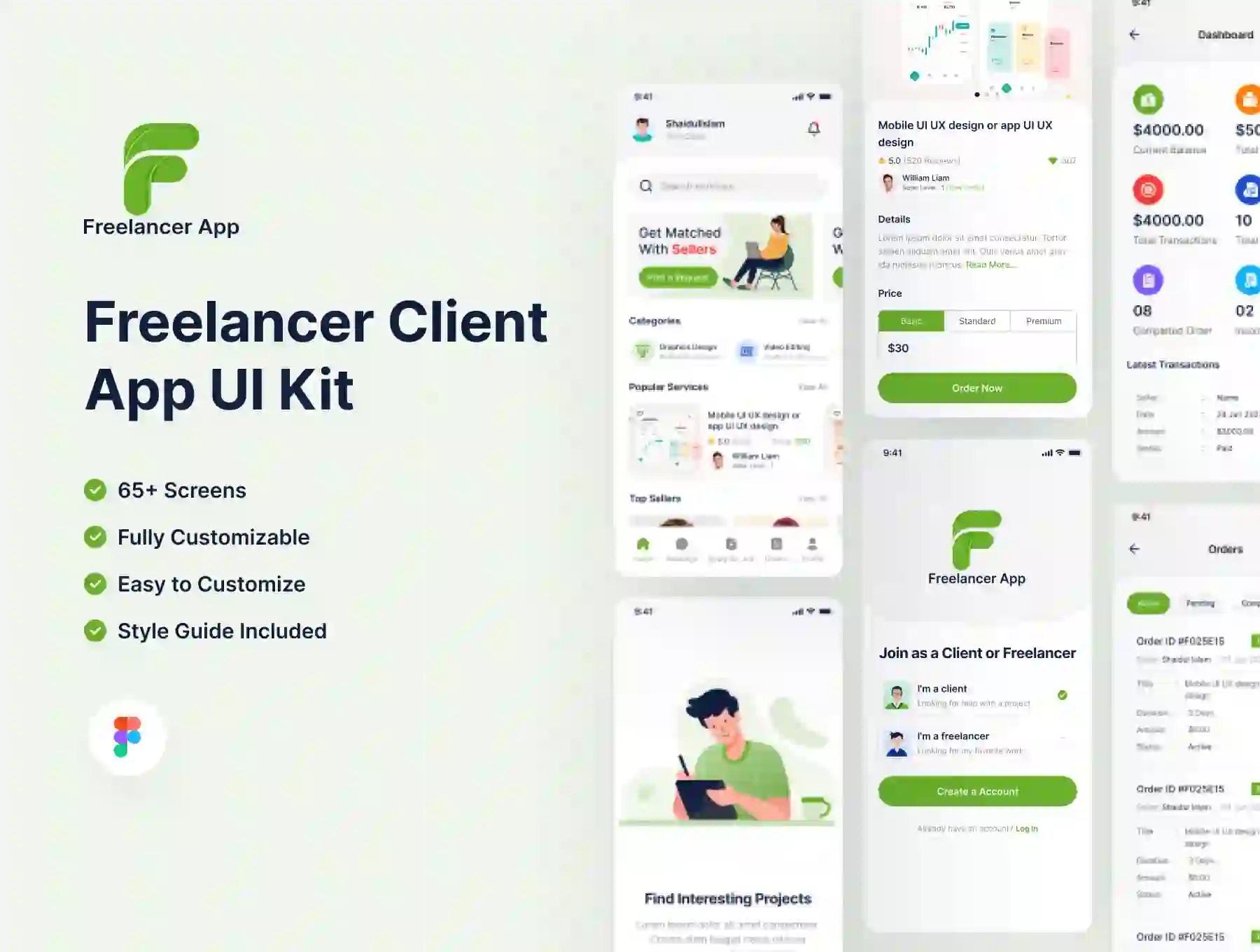 Freelancer Marketplace App UI kit ( Android & iOS)