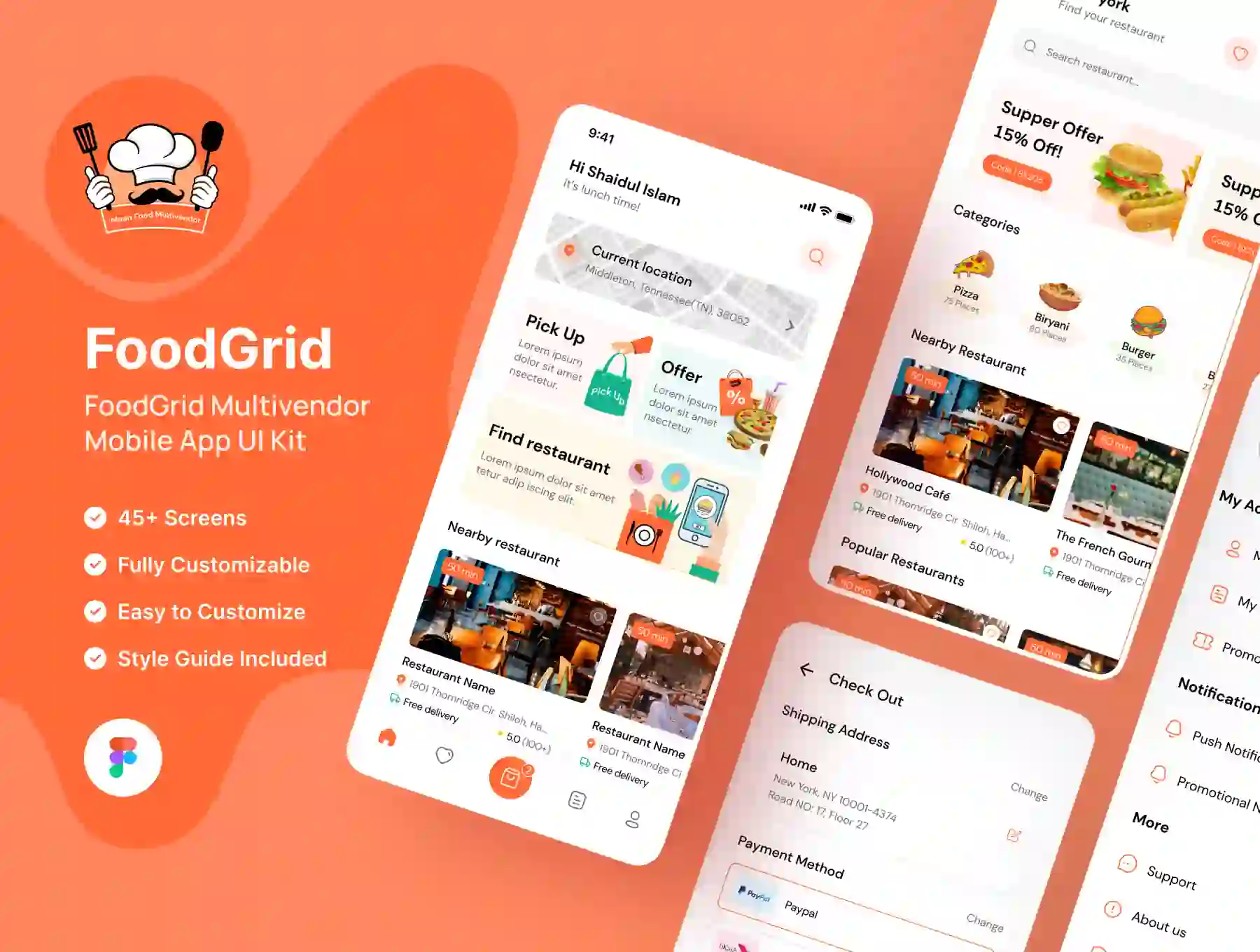 FoodGrid - Multivendor Food Mobile App UI Kit ( Android & iOS)
