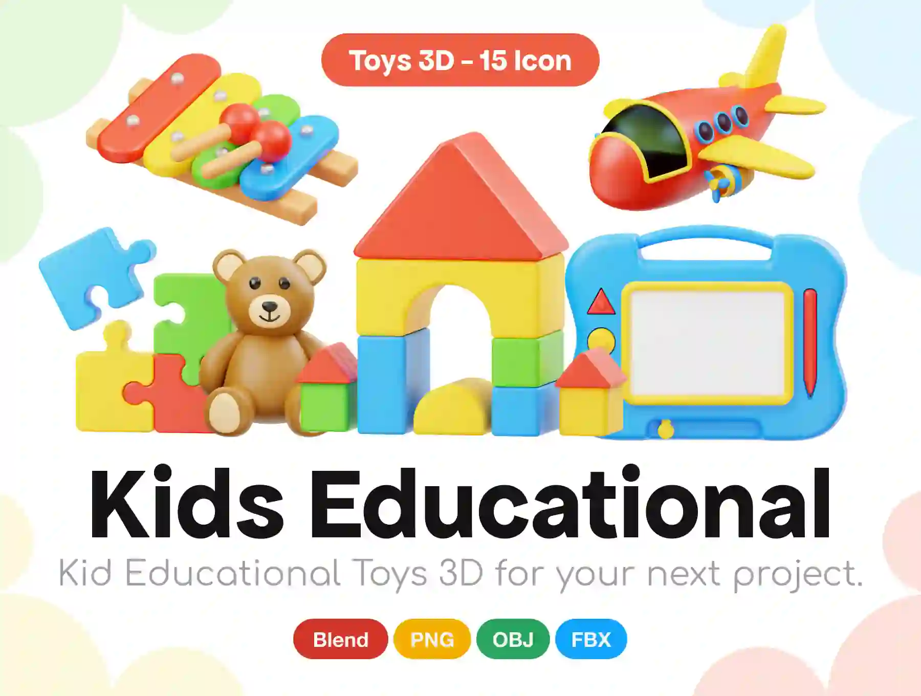 Kid Educational Toys 3D Icon