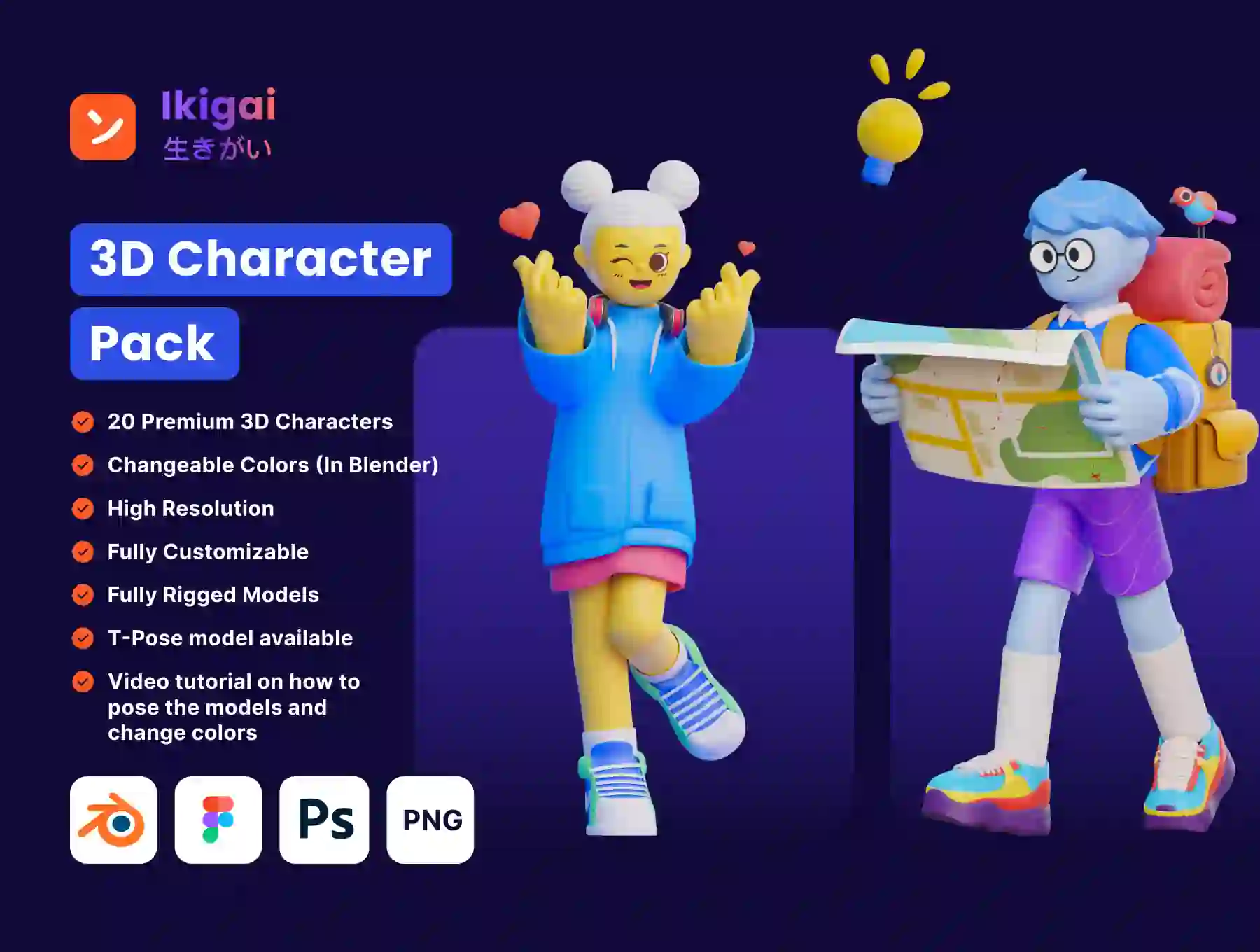 Ikigai - 3D Character Pack