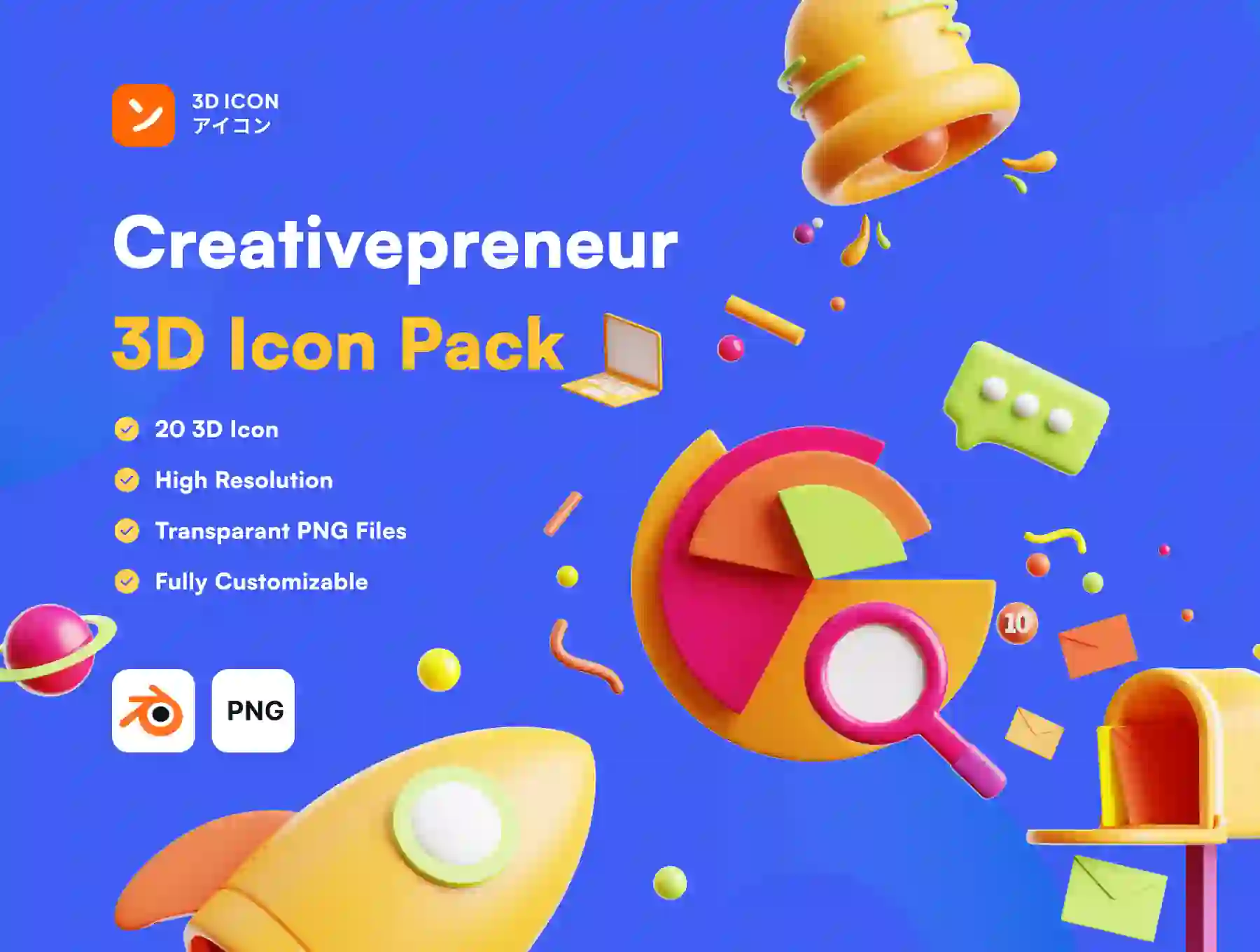 Creativepreneur 3D Icon Pack