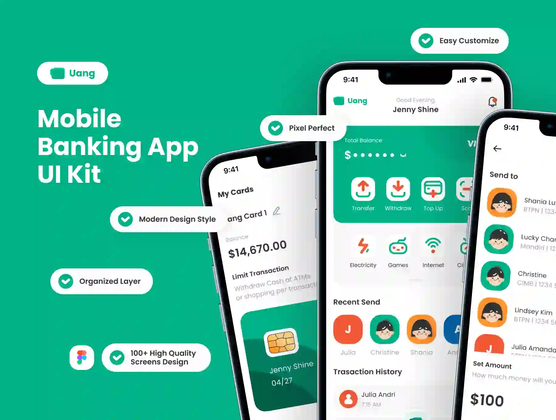 Uang - Mobile Banking App UI Kit