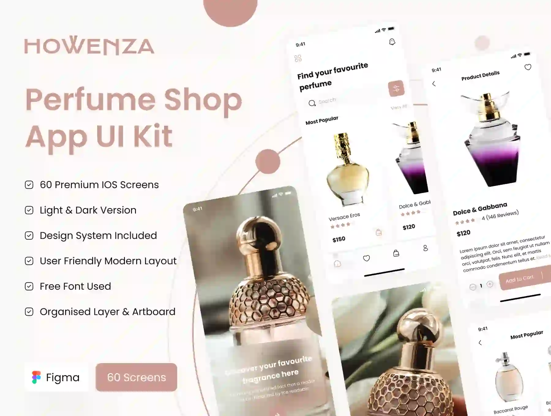 Howenza - Perfume Shop App UI Kit