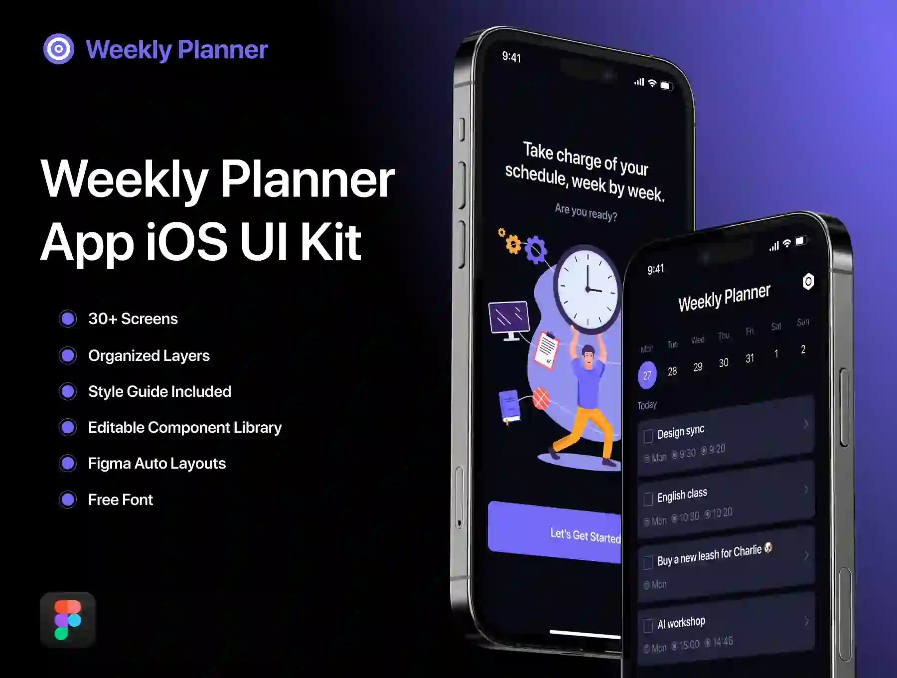 Weekly Planner App UI Kit