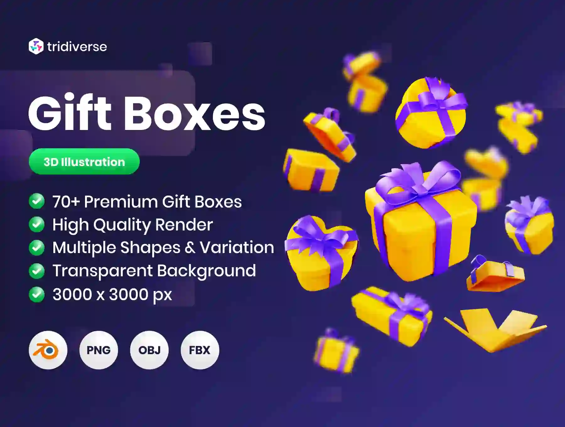 Gift Boxes - 3D Illustration